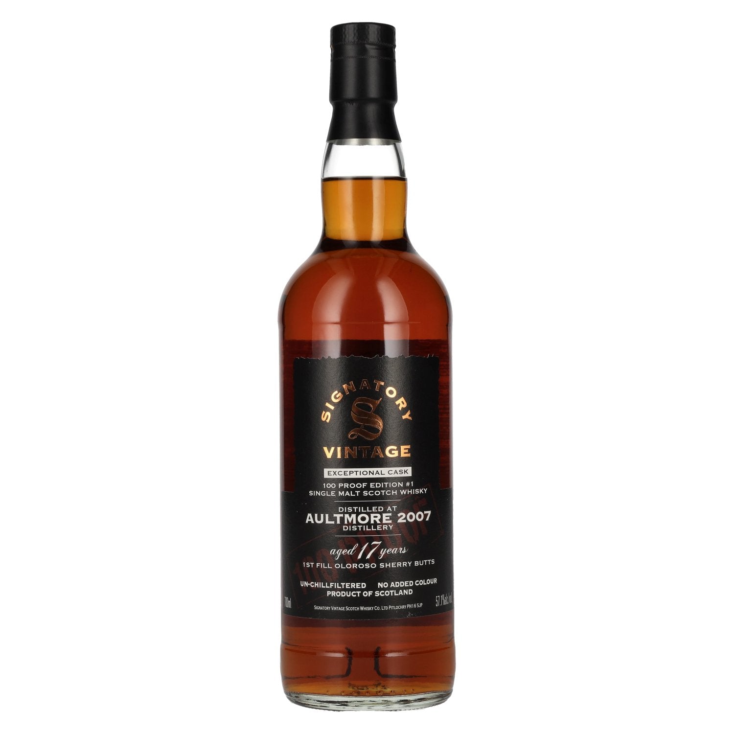 Signatory Vintage 100 Proof Edition AULTMORE 17 Years Old Exceptional Cask #1 2007 57,1% Vol. 0,7l