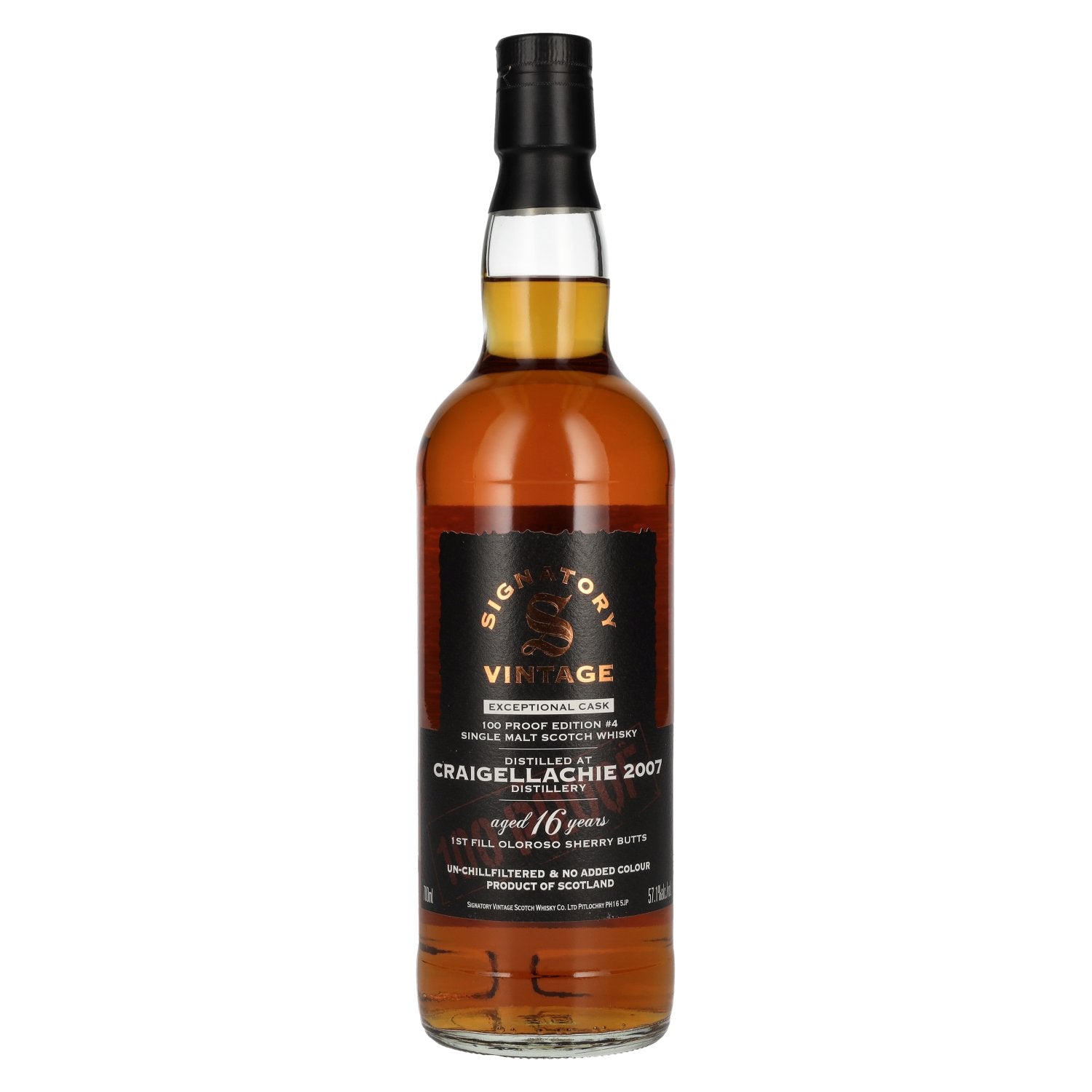 Signatory Vintage 100 Proof Edition CRAIGELLACHIE 16 Years Old Exceptional Cask #4 2007 57,1% Vol. 0,7l