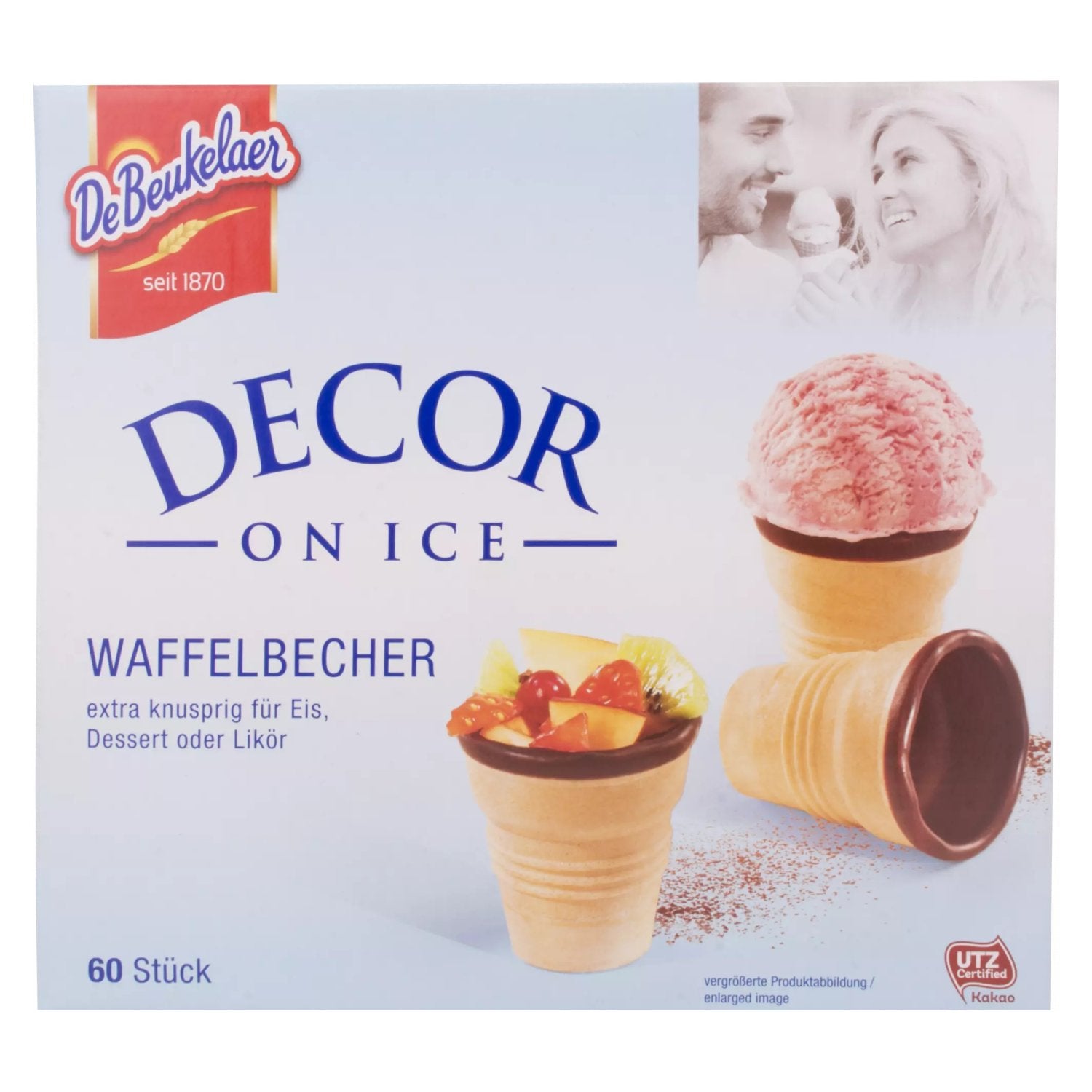 Waffellikoerbecher 60 Stueck