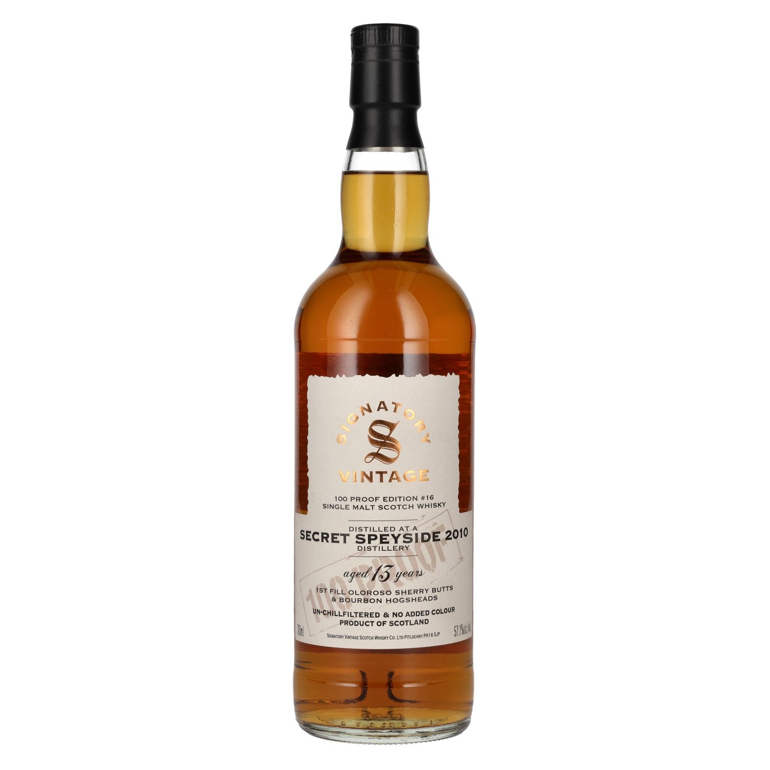 Signatory Vintage 100 Proof Edition SECRETE SPEYSIDE 13 Years Old Single Malt #16 2010 57,1% Vol. 0,7l