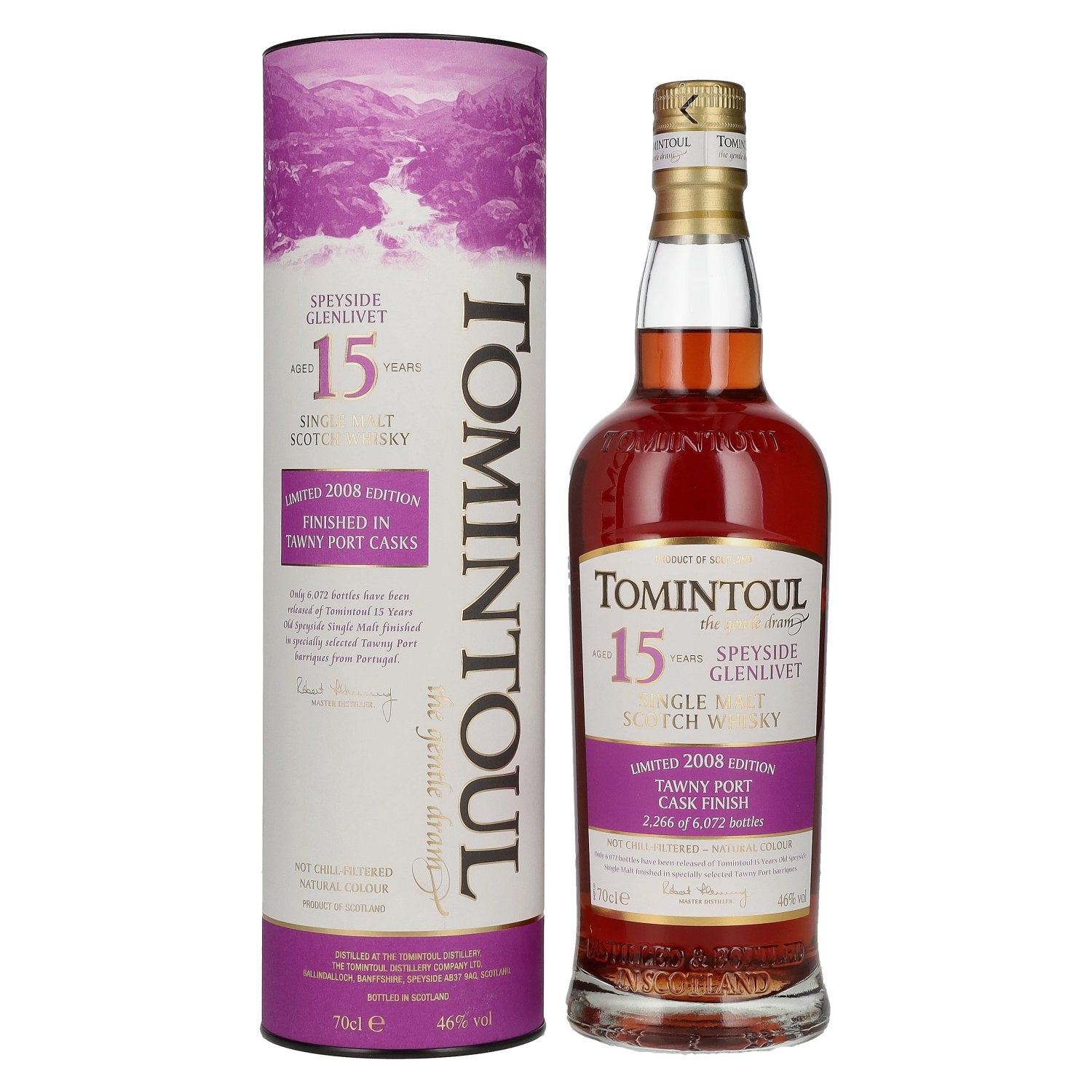 Tomintoul 15 Years Old TAWNY PORT CASKS Finish 2008 46% Vol. 0,7l in Giftbox