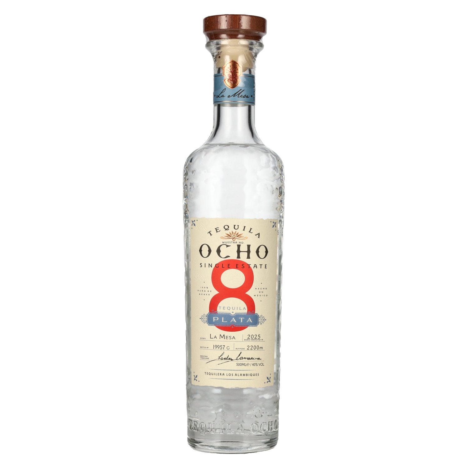 Tequila Ocho Plata LA MESA Single Estate 40% Vol. 0,5l