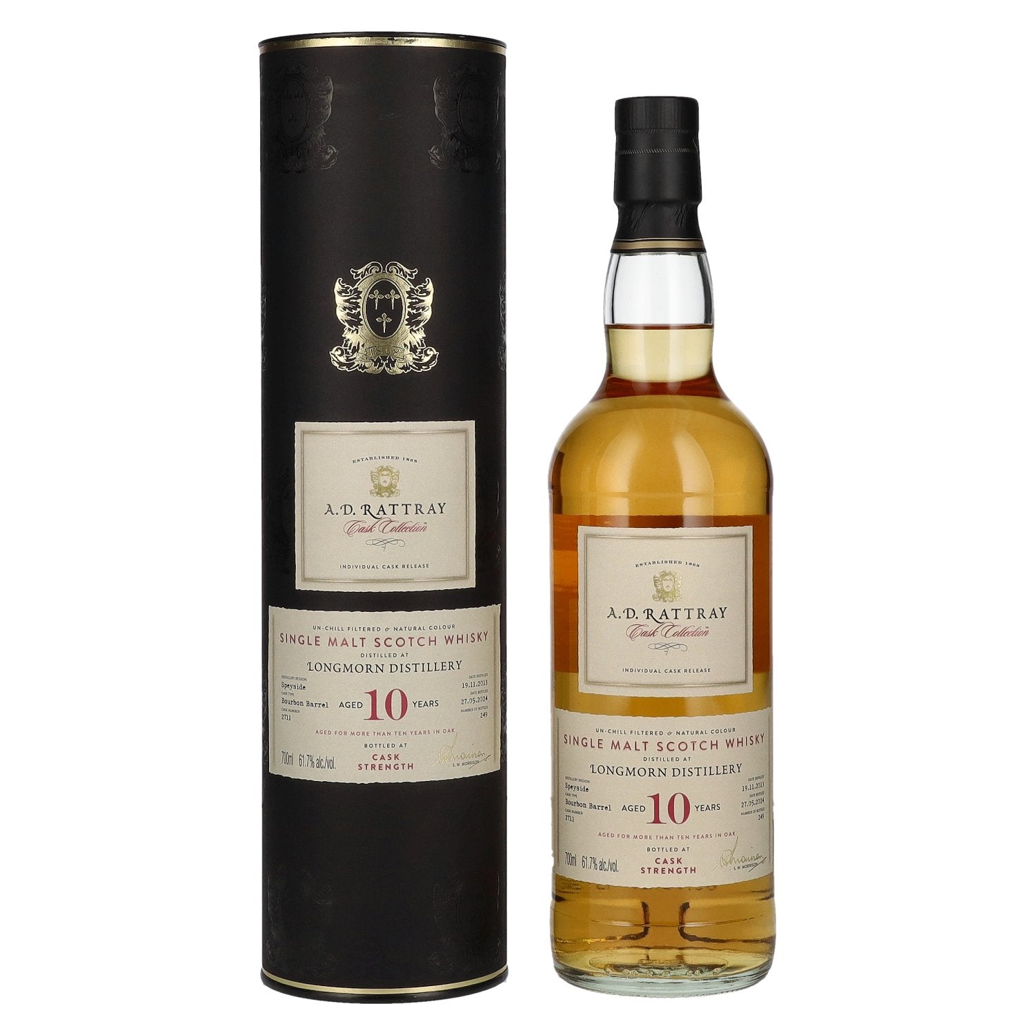 A.D. Rattray 10 Years Old LONGMORN Bourbon Barrel Whisky 2013 61,7% Vol. 0,7l in Giftbox