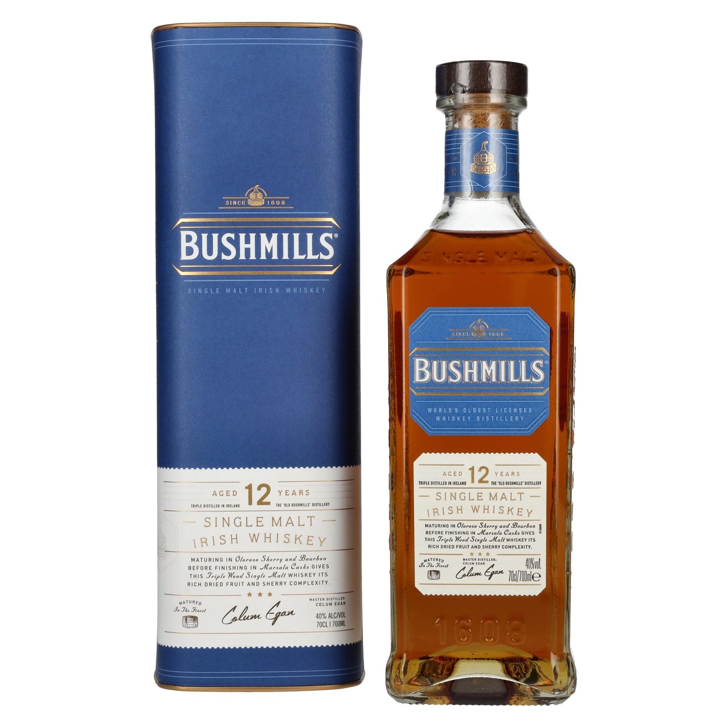 Bushmills 12 Years Old Single Malt Irish Whiskey 40% Vol. 0,7l in Giftbox