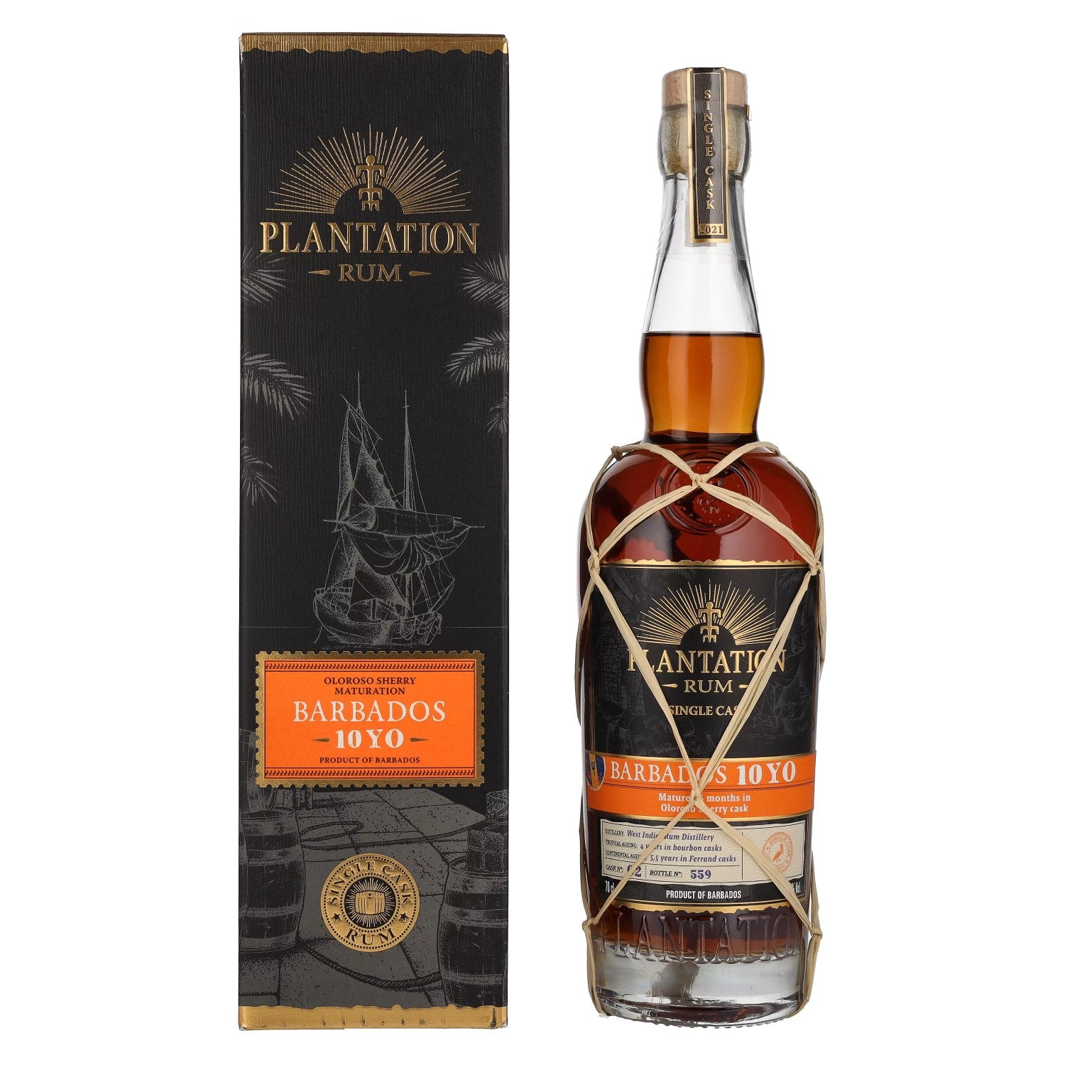 Plantation Rum BARBADOS 10 Years Old Oloroso Sherry Maturation Edition 2021 49% Vol. 0,7l in Giftbox
