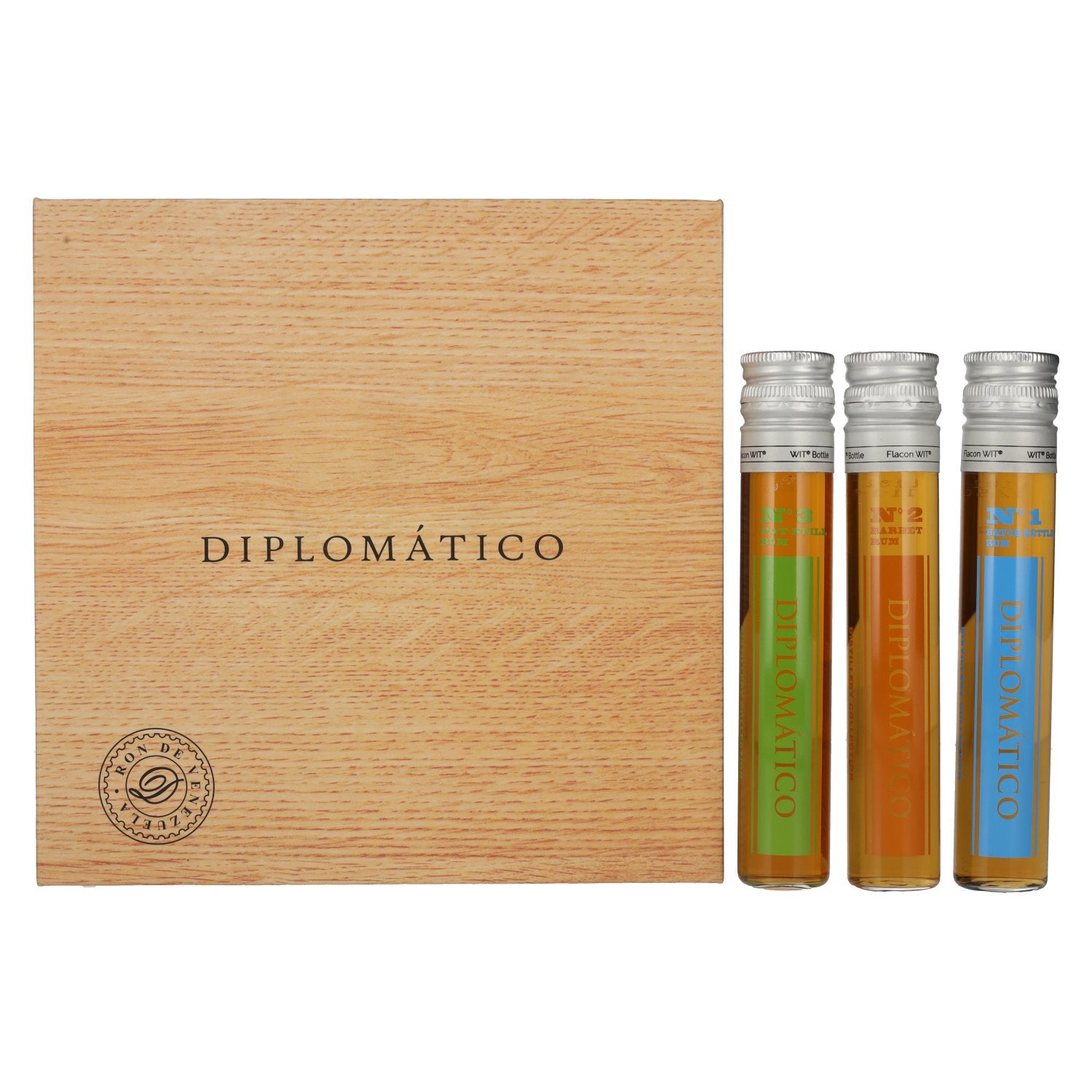 Diplomatico Distillery Collection Press Kits Rum-Set 47% Vol. 3x0,05l in Holzkiste