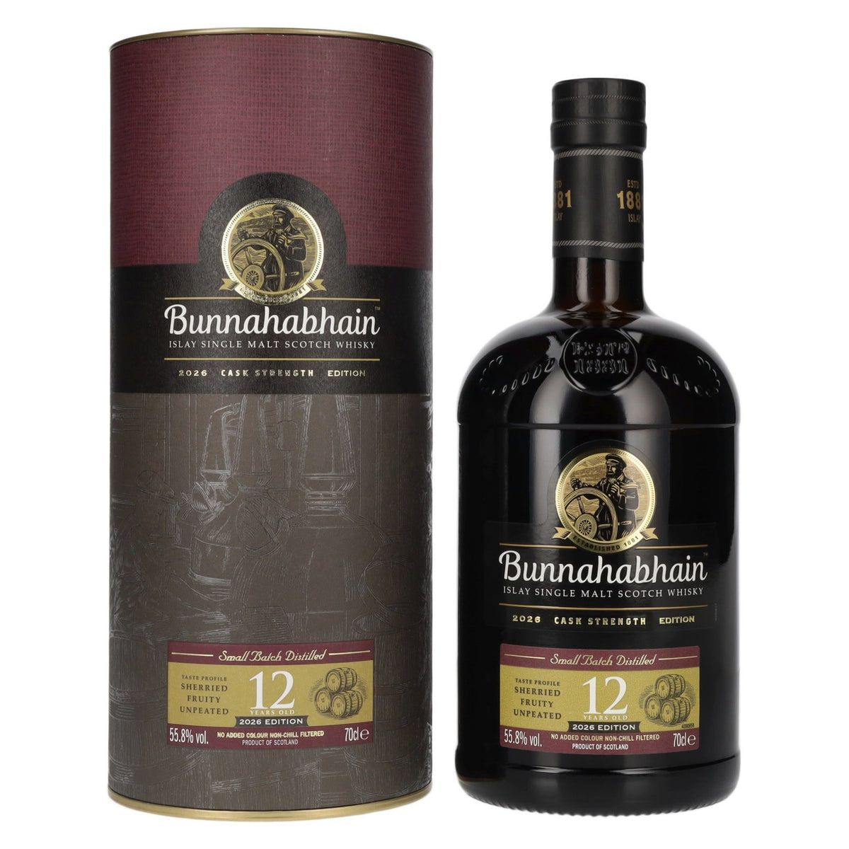 Bunnahabhain 12 Years Old Islay Single Malt Cask Strength Edition 2026 55,8% Vol. 0,7l in Giftbox