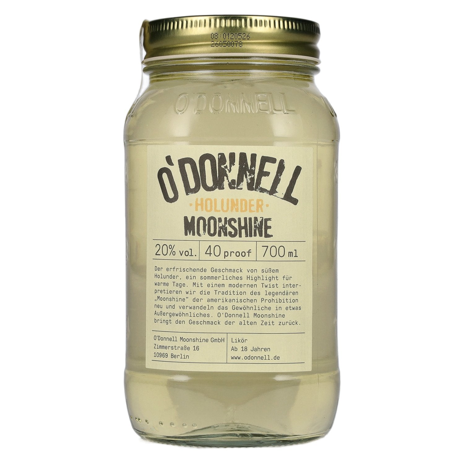 O'Donnell Moonshine HOLUNDER Likoer 20% Vol. 0,7l