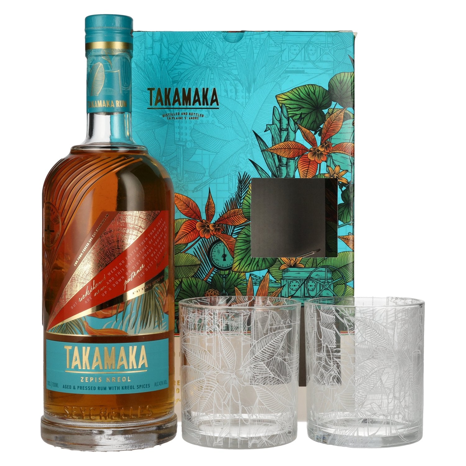 Takamaka ZEPIS KREOL Rum Limited Edition 43% Vol. 0,7l in Giftbox with 2 glasses