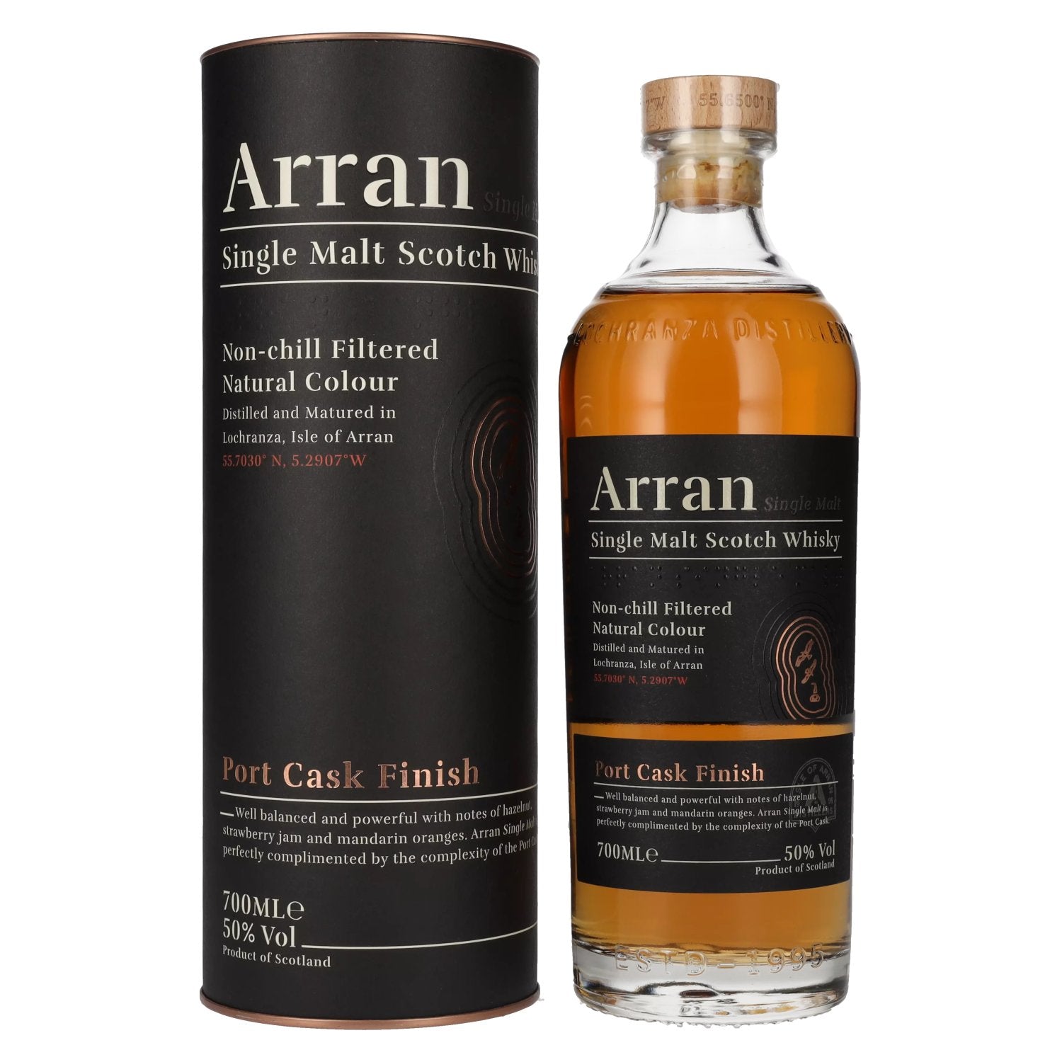 Arran Single Malt PORT CASK FINISH Single Malt Scotch Whisky 50% Vol. 0,7l in Giftbox