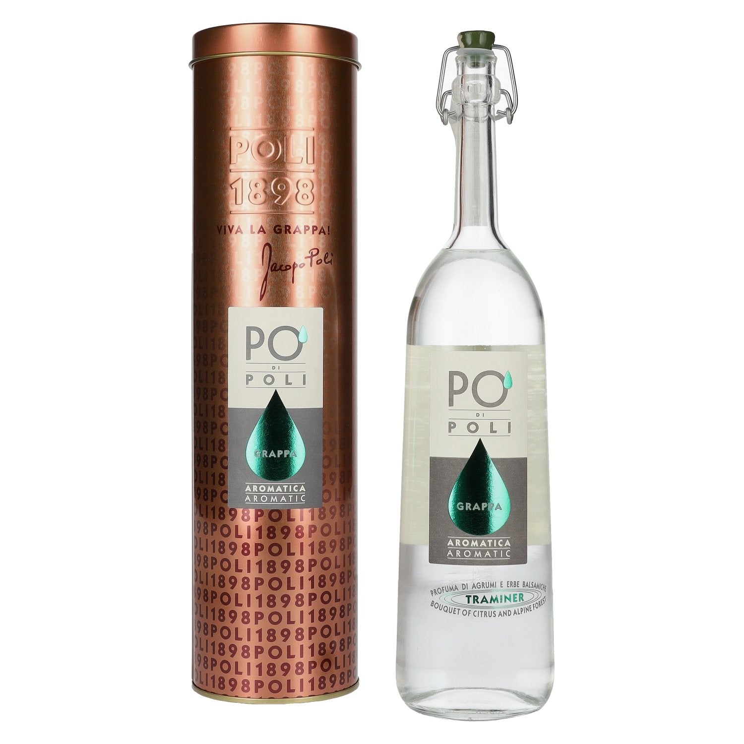 Poli Po' Di Poli Grappa Aromatica 40% Vol. 0,7l in Tinbox