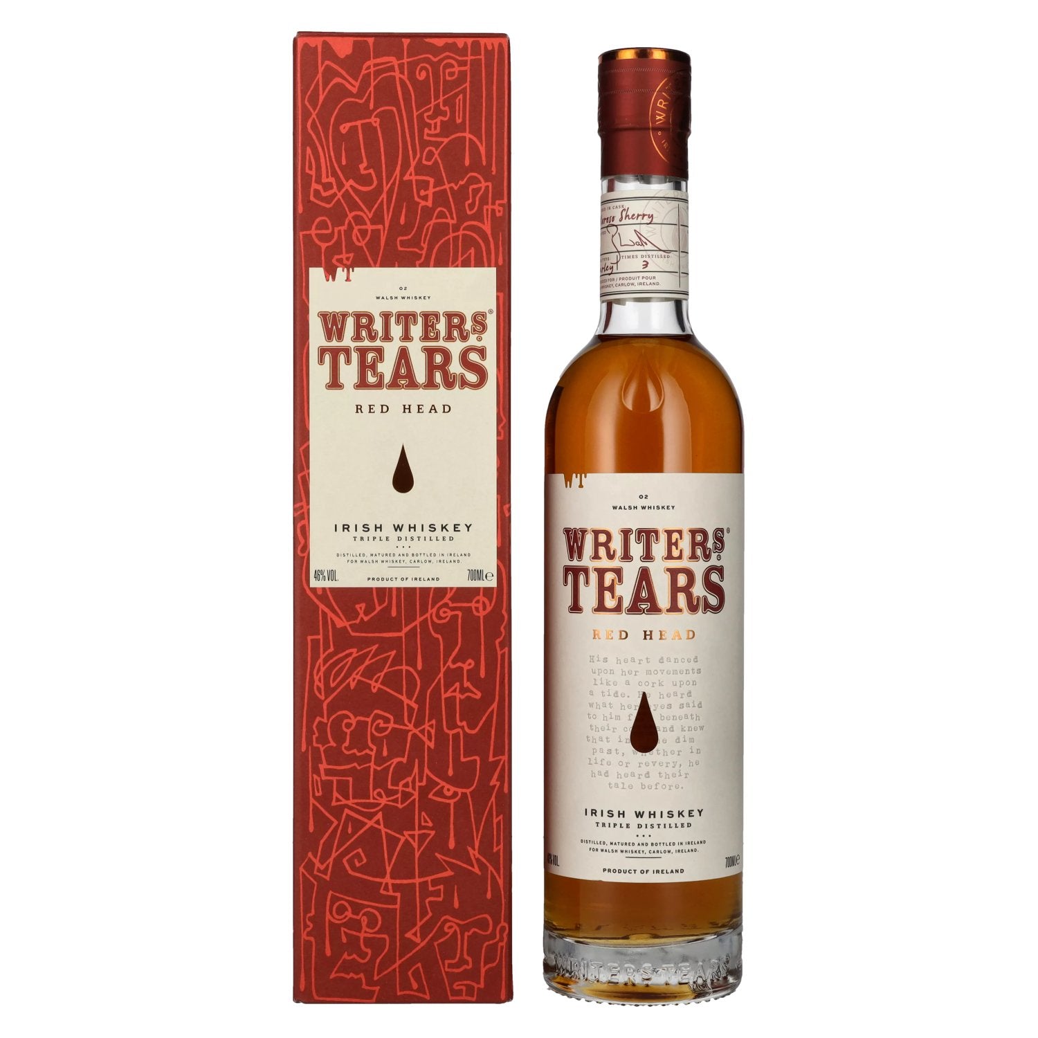 Writer's Tears RED HEAD Irish Single Malt Whiskey 46% Vol. 0,7l in Giftbox