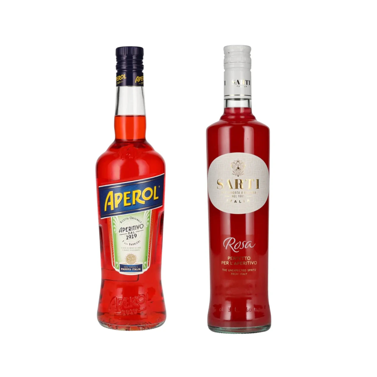 Aperol Aperitivo 11% Vol. 0,7l & Sarti Rosa 14% 0,7l