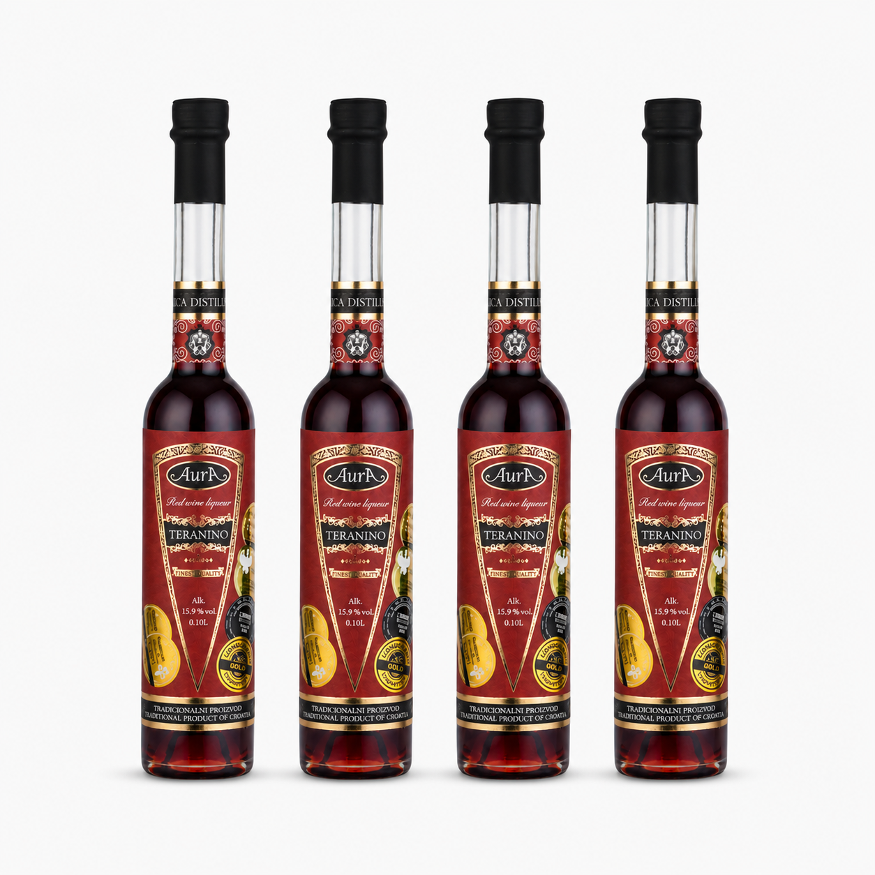 Set of 4 bottles Aura Teranino 15.86 % 0.1