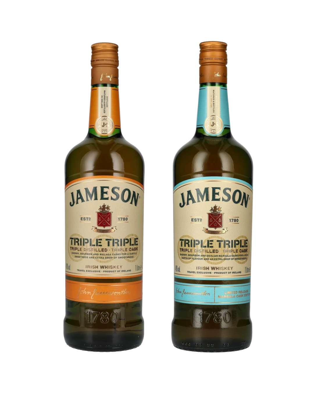 Set of 2-bottle Jameson TRIPLE TRIPLE Vol.40%