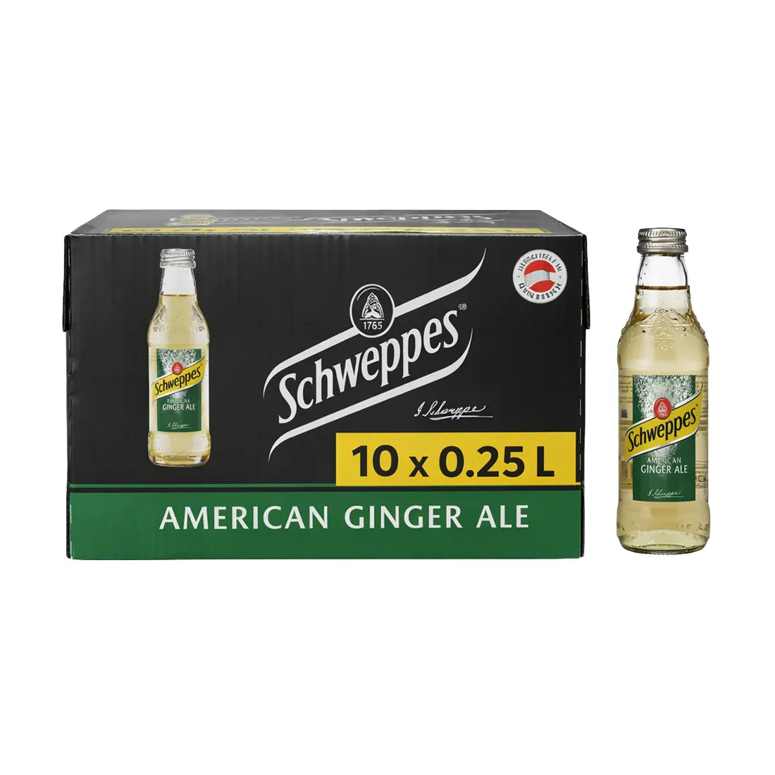 Schweppes American Ginger Ale 0,25L pack of 10 bottles