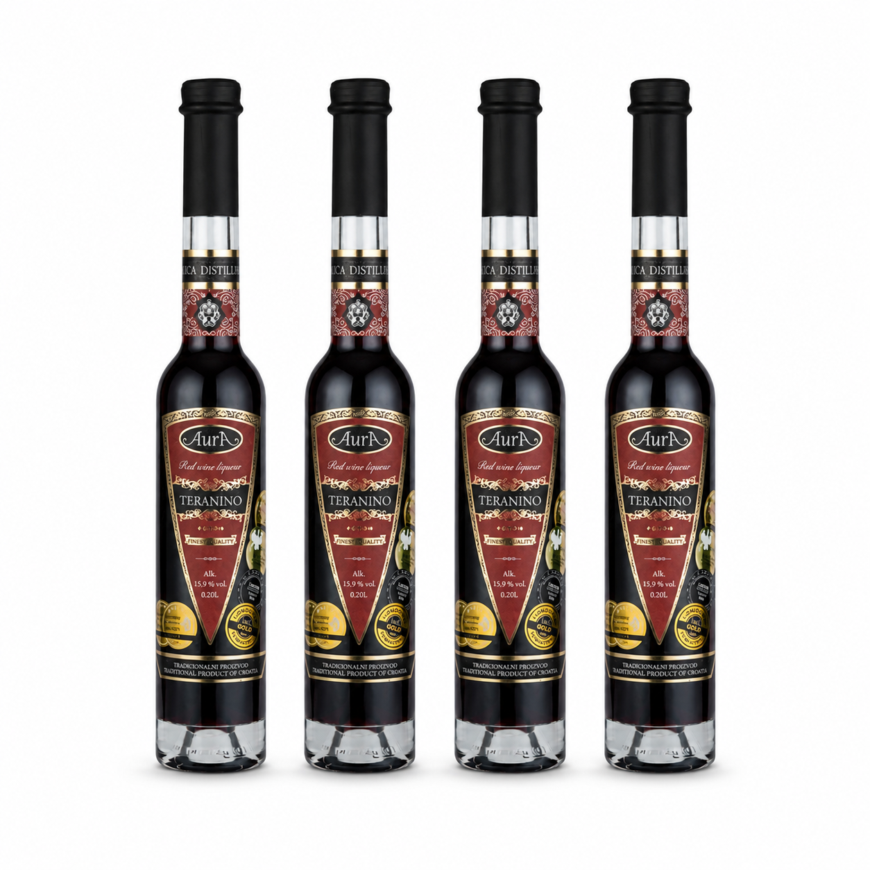 Set of 4 bottles Aura Teranino 15.86 % 0.2l