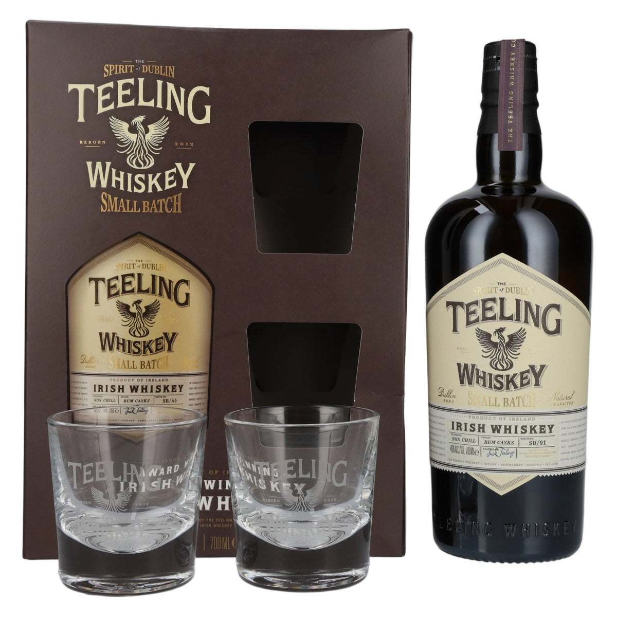 Teeling Whiskey SMALL BATCH Irish Whiskey Rum Cask 46% Vol. 0,7l in Giftbox with 2 glasses