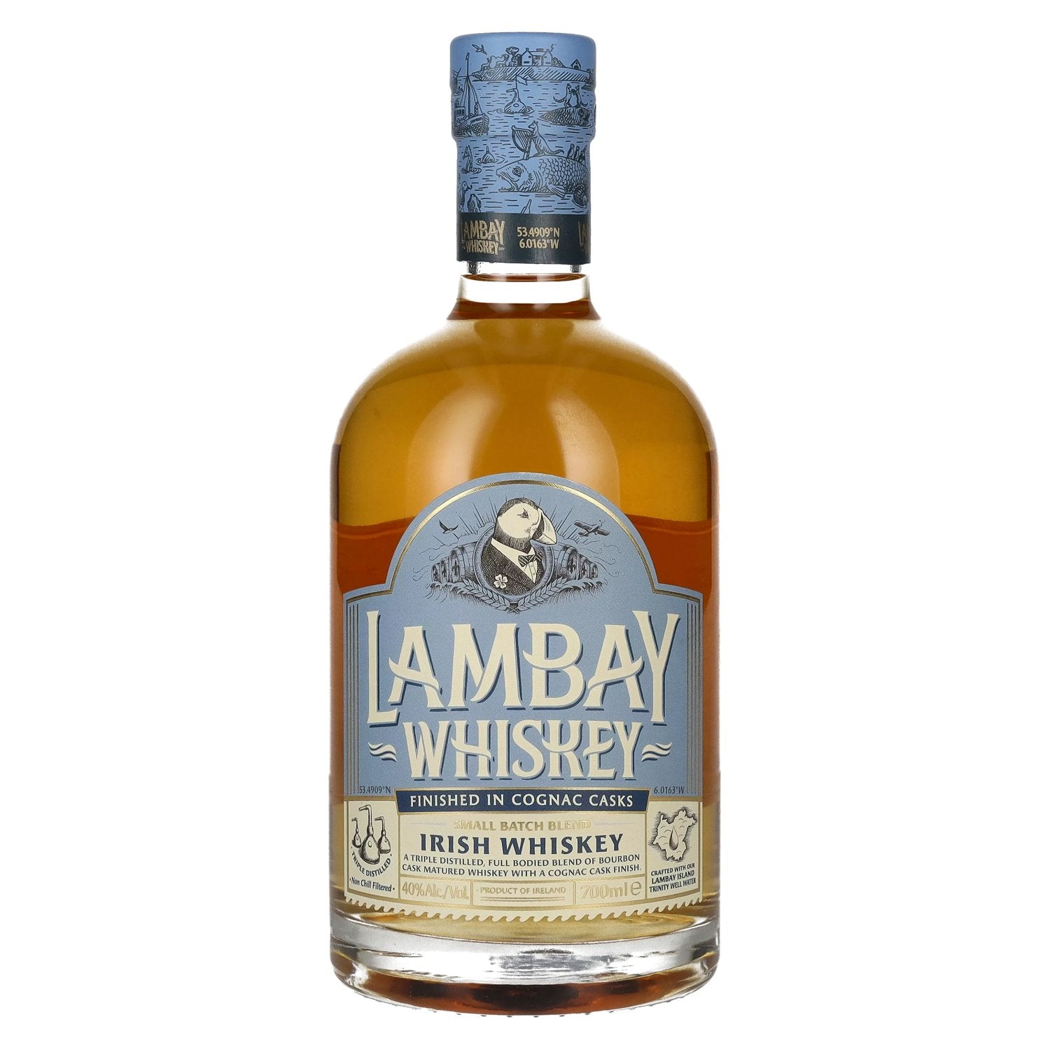 Lambay Whiskey Small Batch Blend Irish Whiskey Cognac Cask Finish 40% Vol. 0,7l