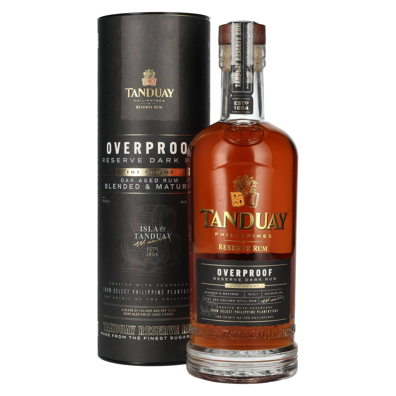 Tanduay Overproof Reserve Dark Rum 101 Proof 50,5% Vol. 0,7l in Giftbox