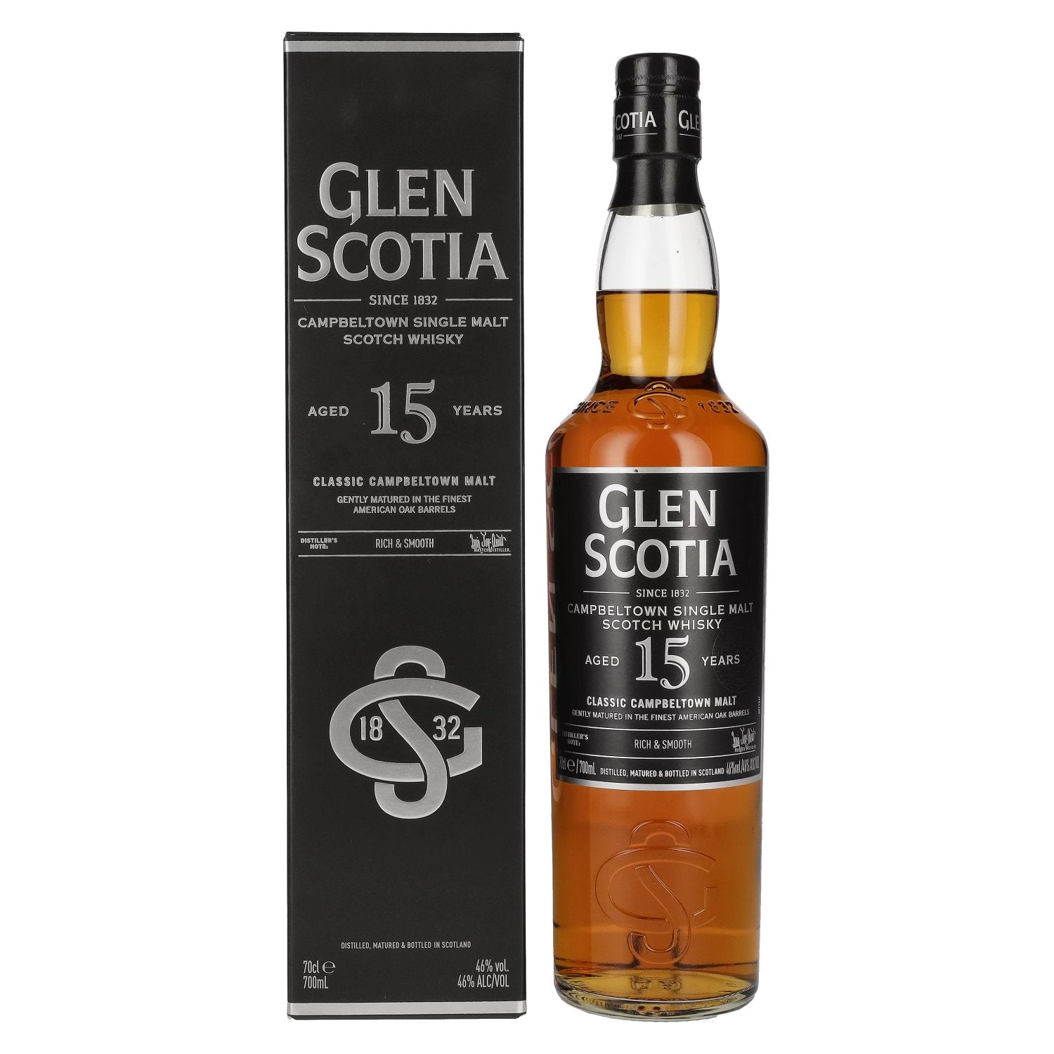 Glen Scotia 15 Years Old Single Malt Scotch Whisky 46% Vol. 0,7l in Giftbox