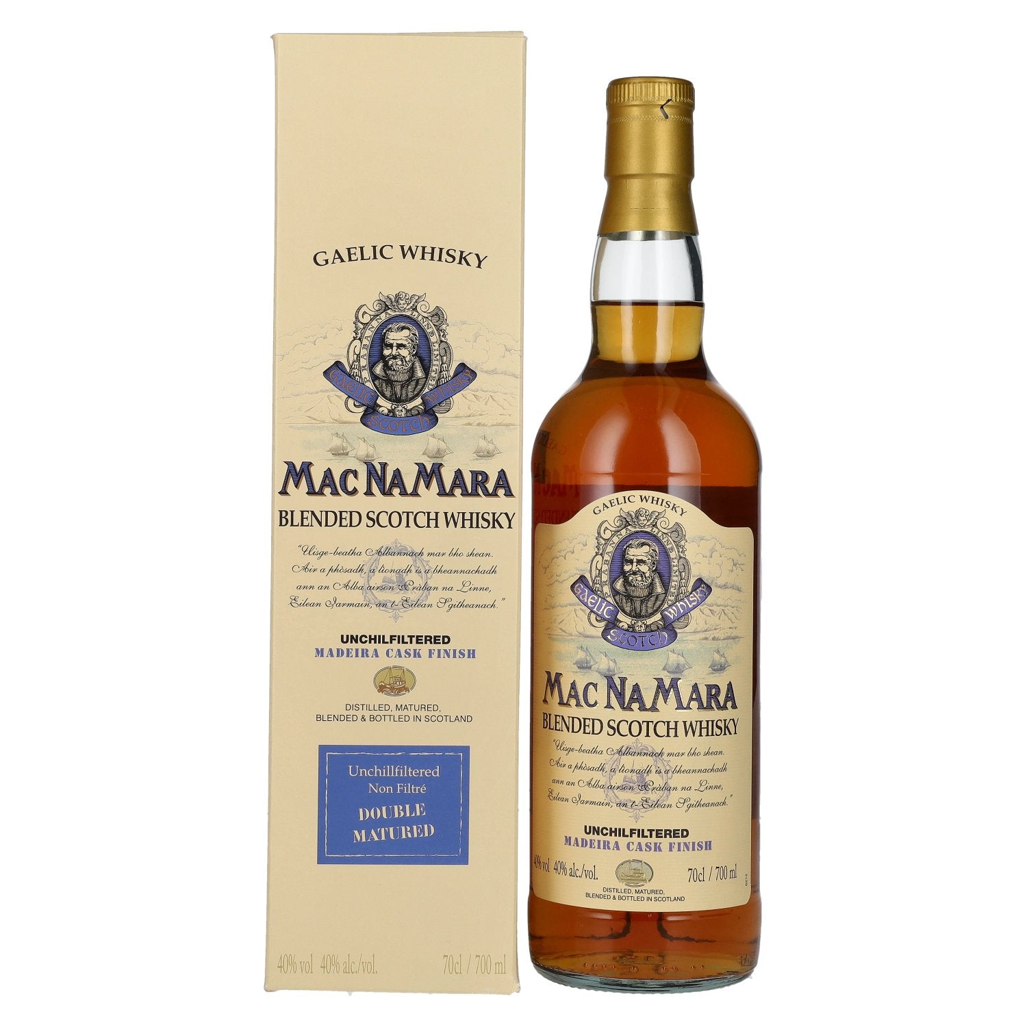 Gaelic Whisky MACNAMARA Madeira Cask Finish Blended Scotch Whisky 40% Vol. 0,7l in Giftbox