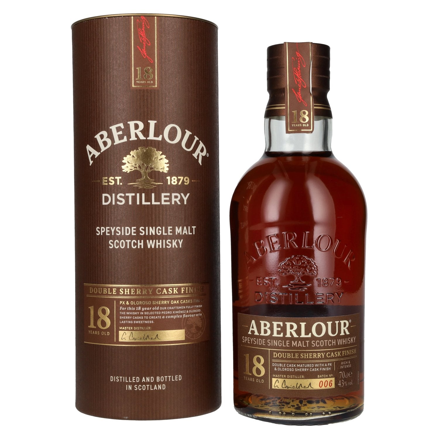 Aberlour 18 Years Old Double Sherry Cask Finish Batch No. 006 43% Vol. 0,7l in Giftbox