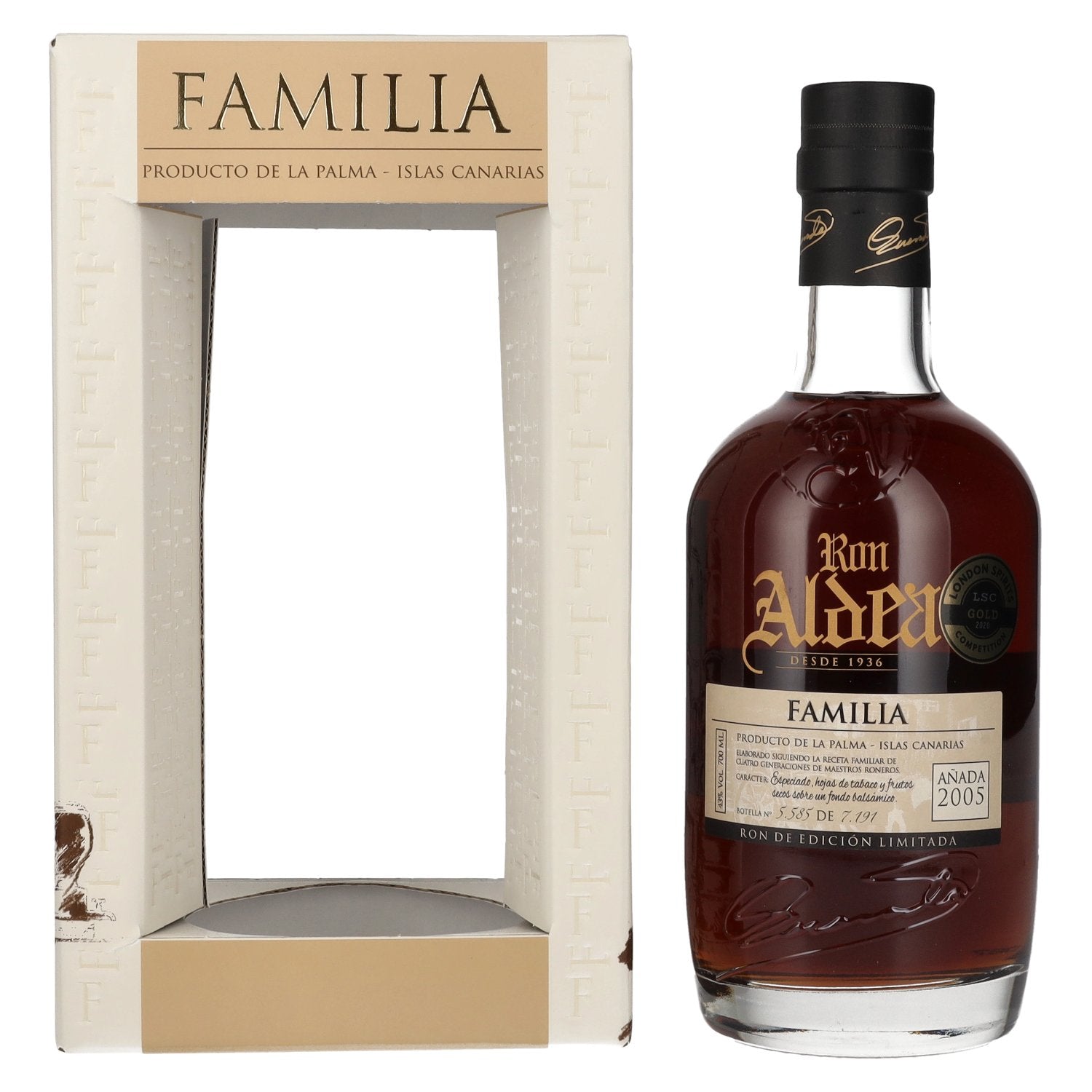 Ron Aldea FAMILIA Edicion Limitada Anada 2005 43% Vol. 0,7l in Giftbox