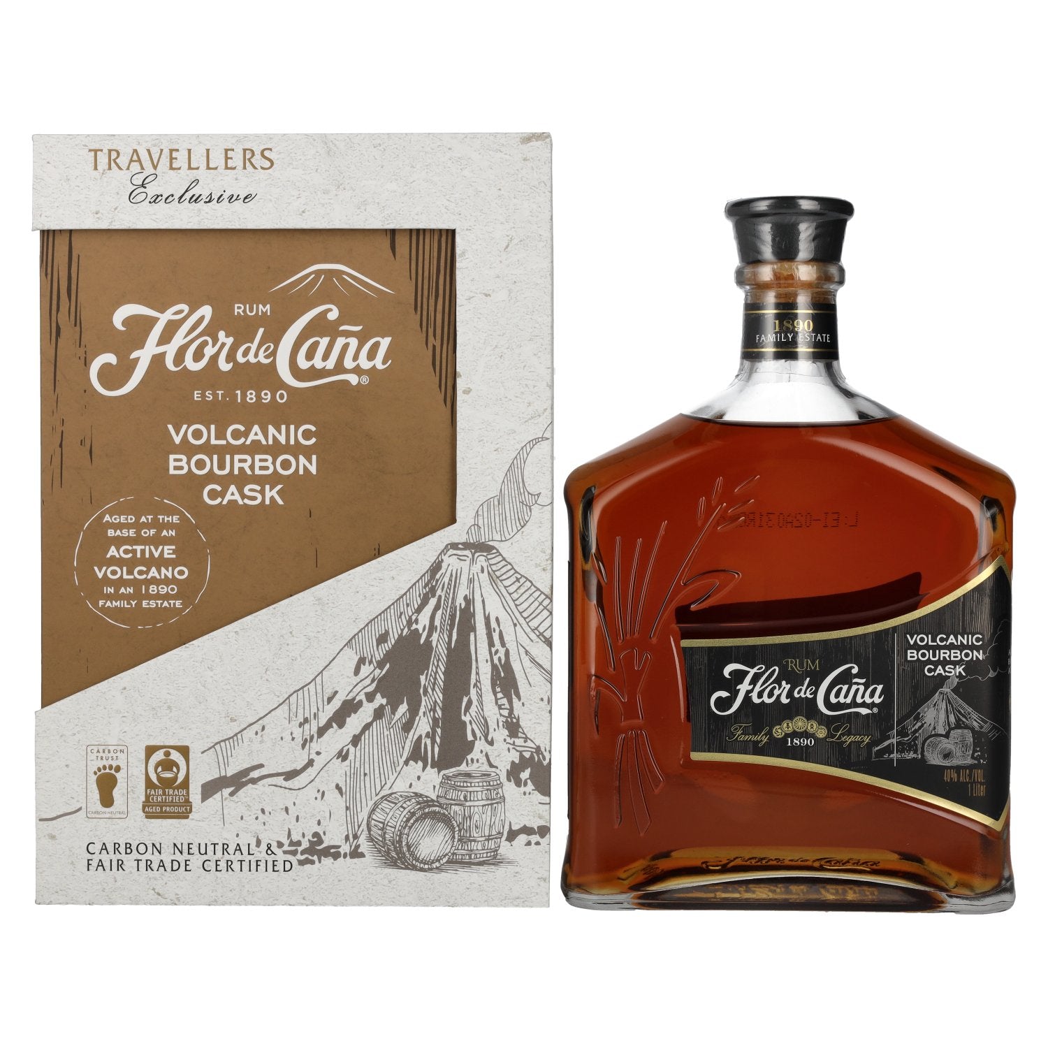 Flor de Cana Volcanic Bourbon Cask 40% Vol. 1l in Giftbox