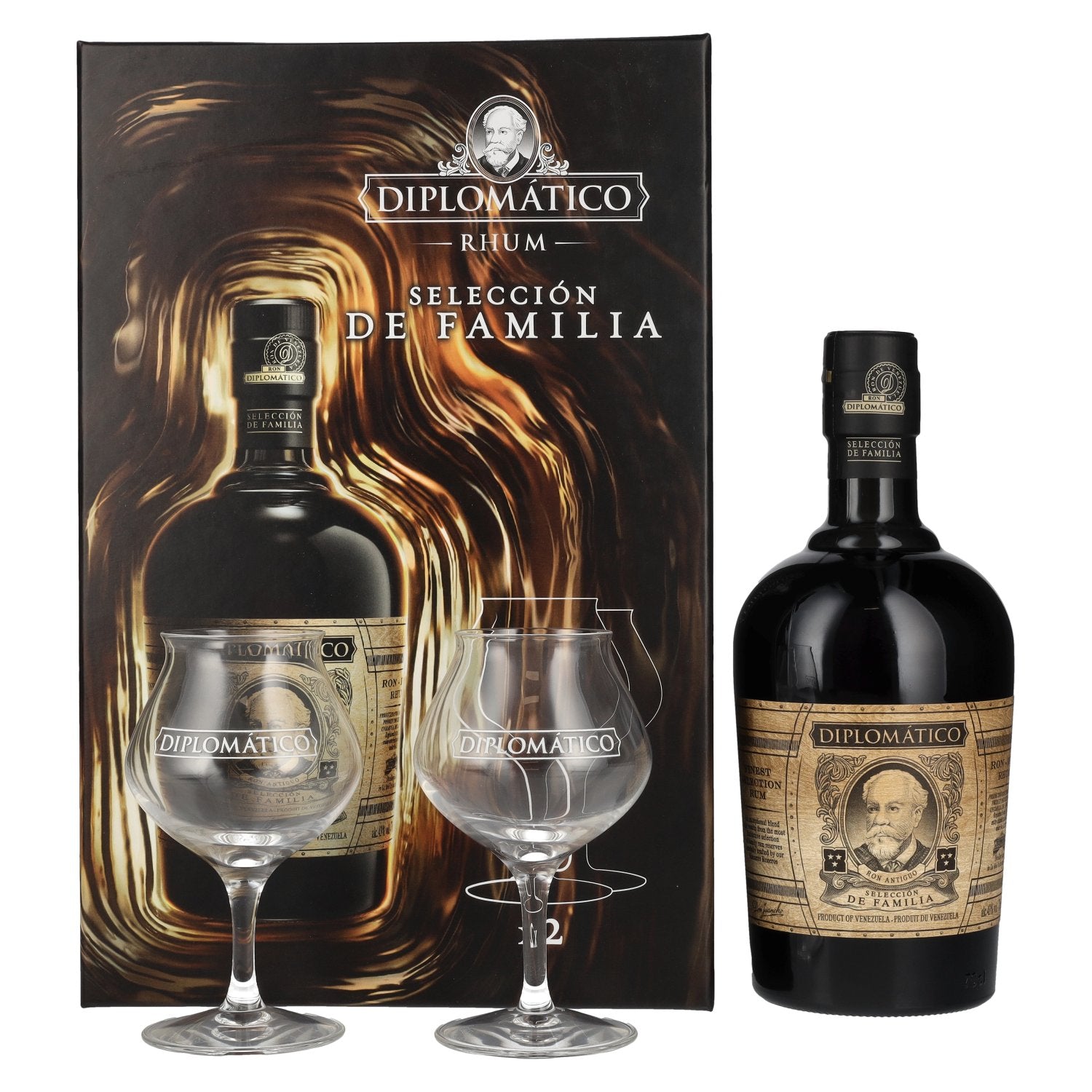 Diplomatico SELECCION DE FAMILIA Rum 43% Vol. 0,7l in Giftbox with 2 glasses