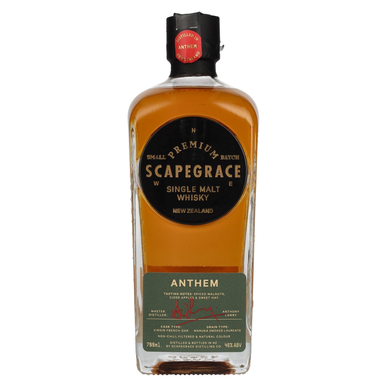 Scapegrace ANTHEM Newzealand Small Batch Single Malt Whisky 46% Vol. 0,7l