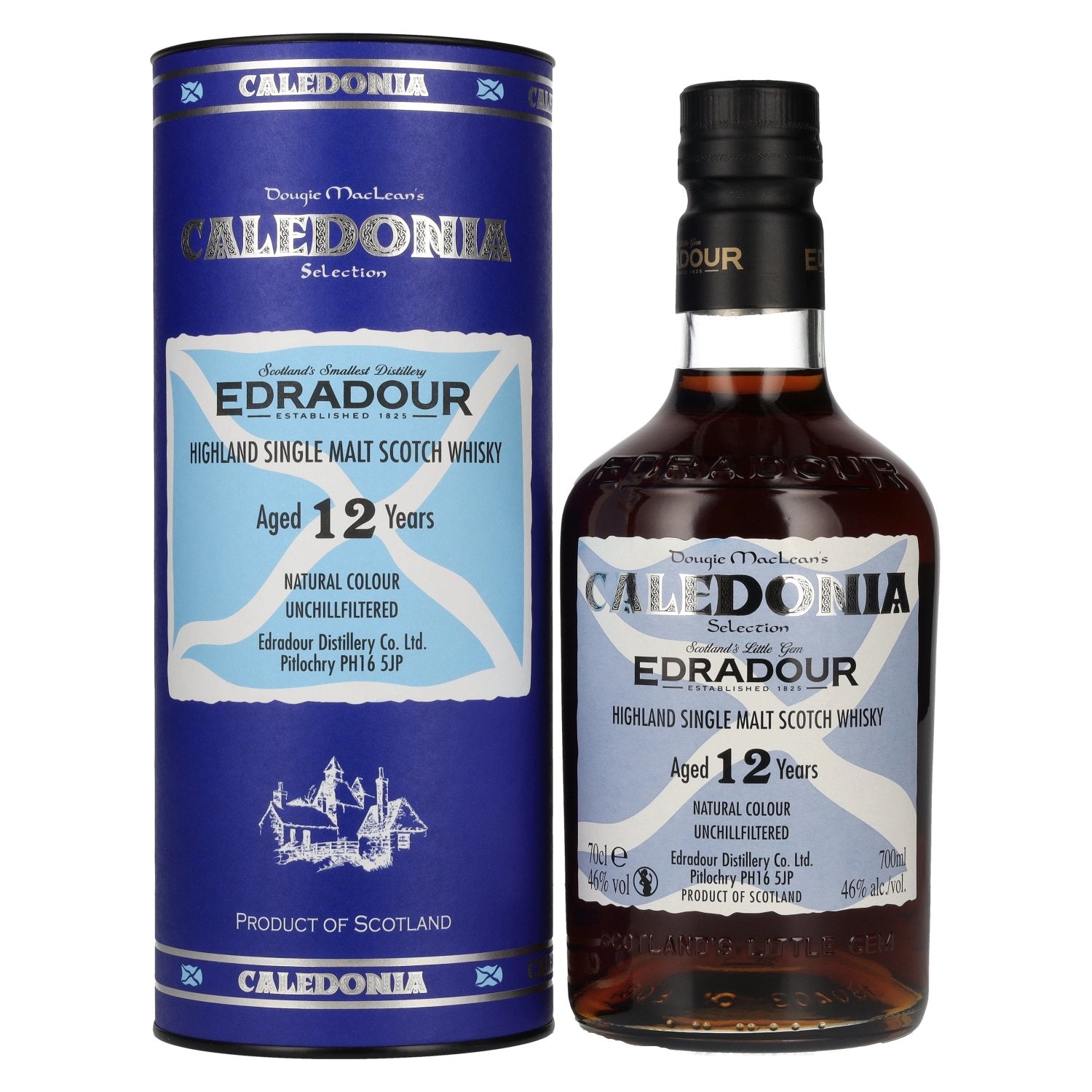 Edradour CALEDONIA 12 Years Old Highland Single Malt Scotch Whisky 46% Vol. 0,7l in Giftbox