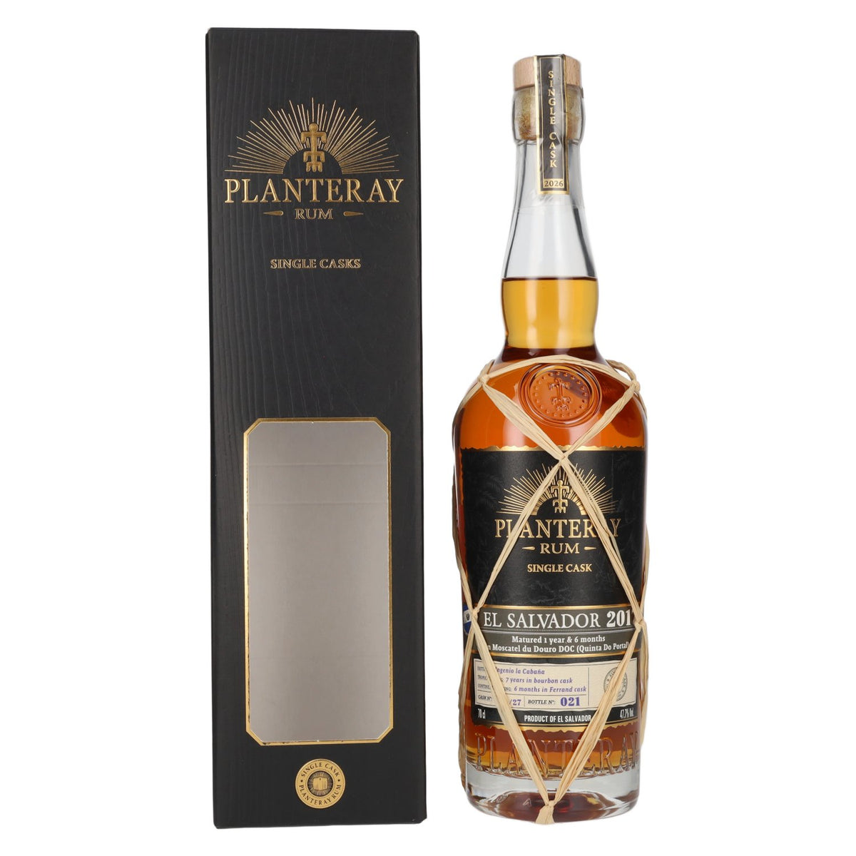 Planteray Rum EL SALVADOR Single Cask White Muscatel Barrel 2017 47,7% Vol. 0,7l in Giftbox