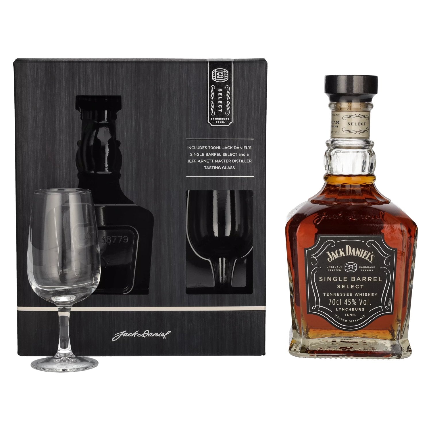 Jack Daniel's Select Single Barrel Tennessee Whiskey 45% Vol. 0,7l in Giftbox with Nosing glass