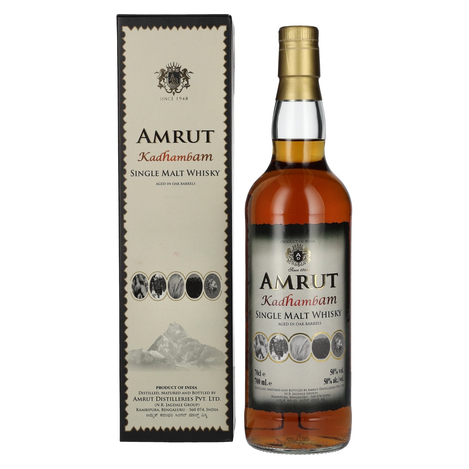 Amrut KADHAMBAM Single Malt Whisky 50% Vol. 0,7l in Giftbox