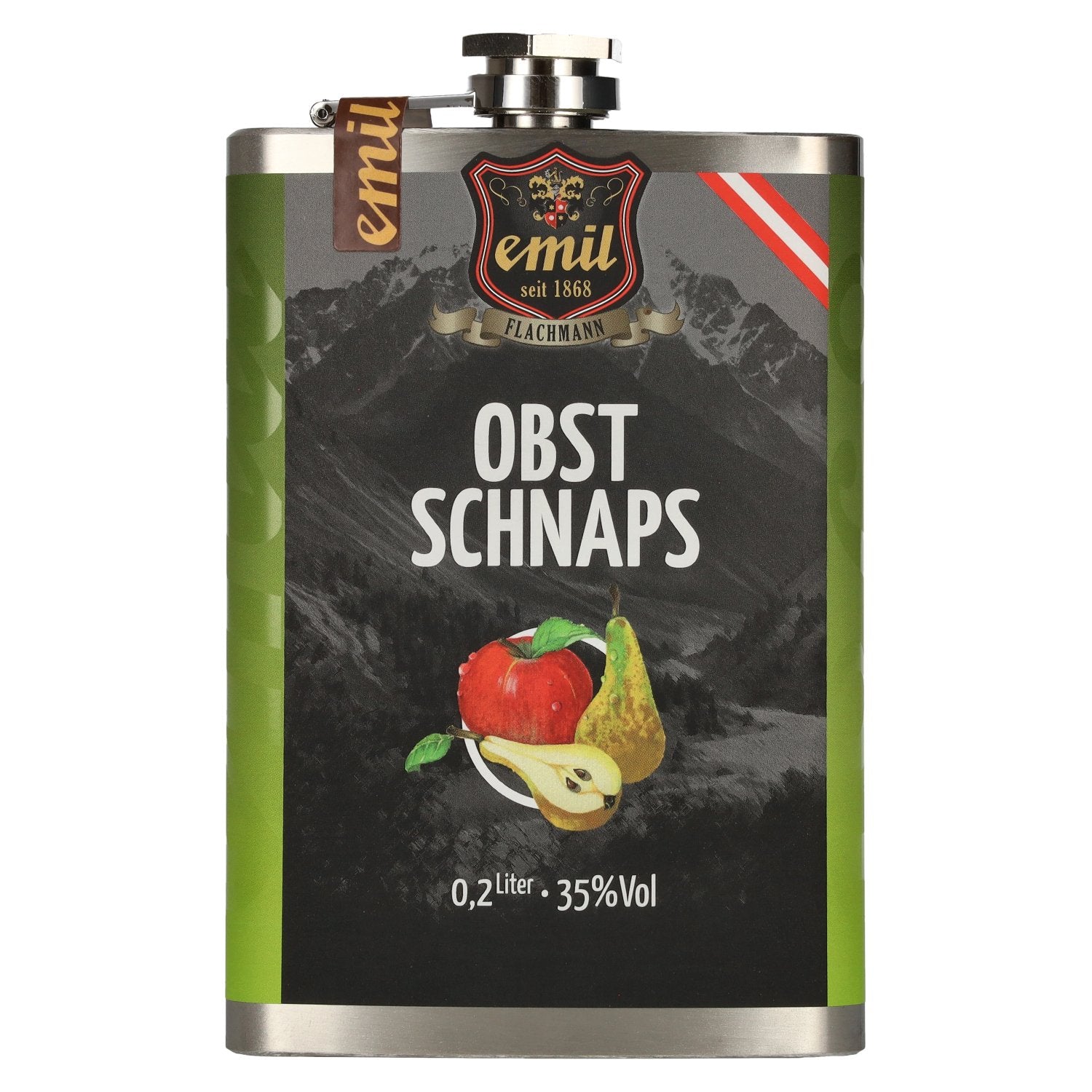 emil 1868 Obst Schnaps 35% Vol. 0,2l in Flachmann bottle
