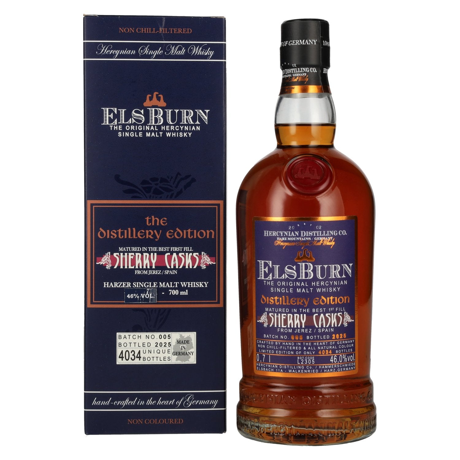 Elsburn THE DISTILLERY EDITION Sherry Casks Batch 005 46% Vol. 0,7l in Giftbox