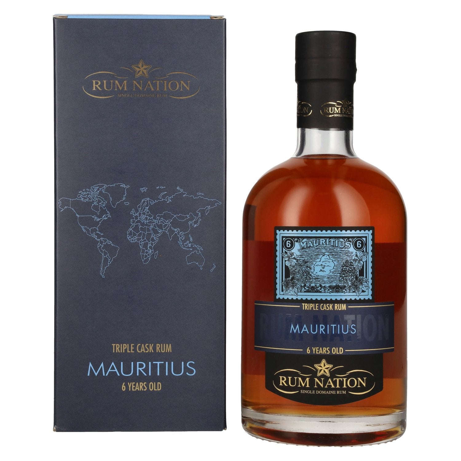Rum Nation Mauritius 6 Years Old Triple Cask Rum Limited Edition Batch 1 43% Vol. 0,7l in Giftbox