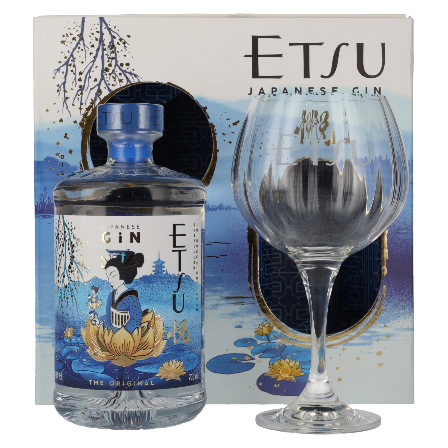 Etsu Japanese Handcrafted Gin The Original 43% Vol. 0,7l in Giftbox with glass