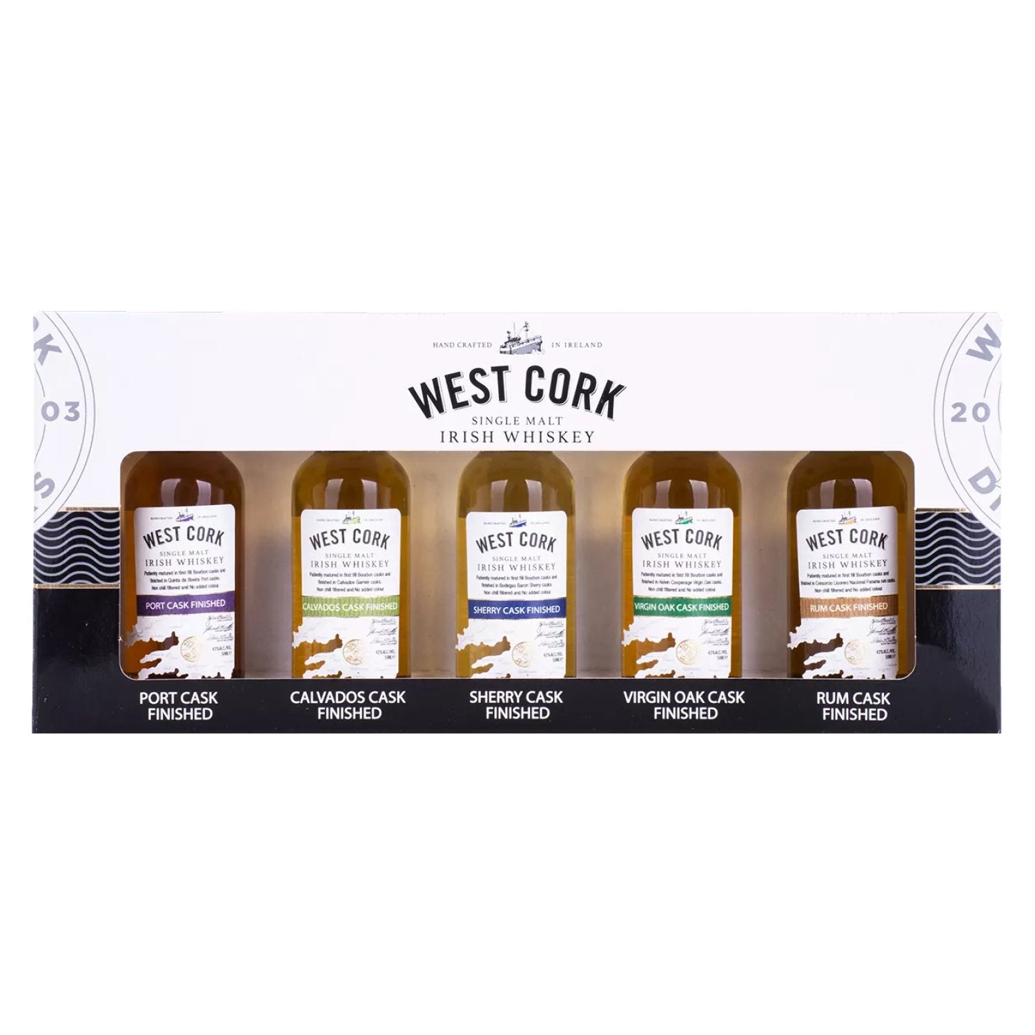 West Cork CASK COLLECTION Miniset 43% Vol. 5x0,05l in Giftbox