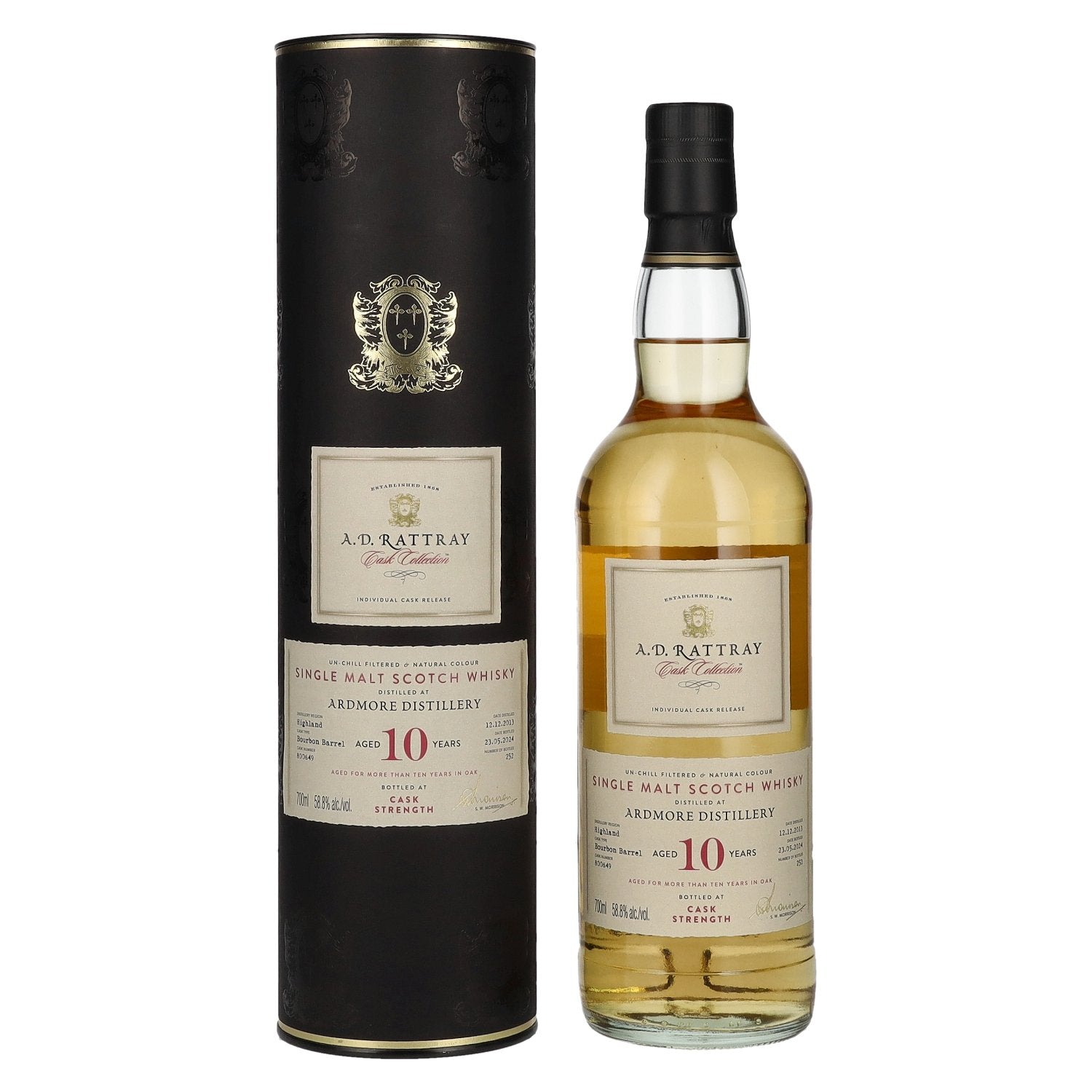 A.D. Rattray 10 Years Old ARDMORE Bourbon Barrel Whisky 2013 58,8% Vol. 0,7l in Giftbox