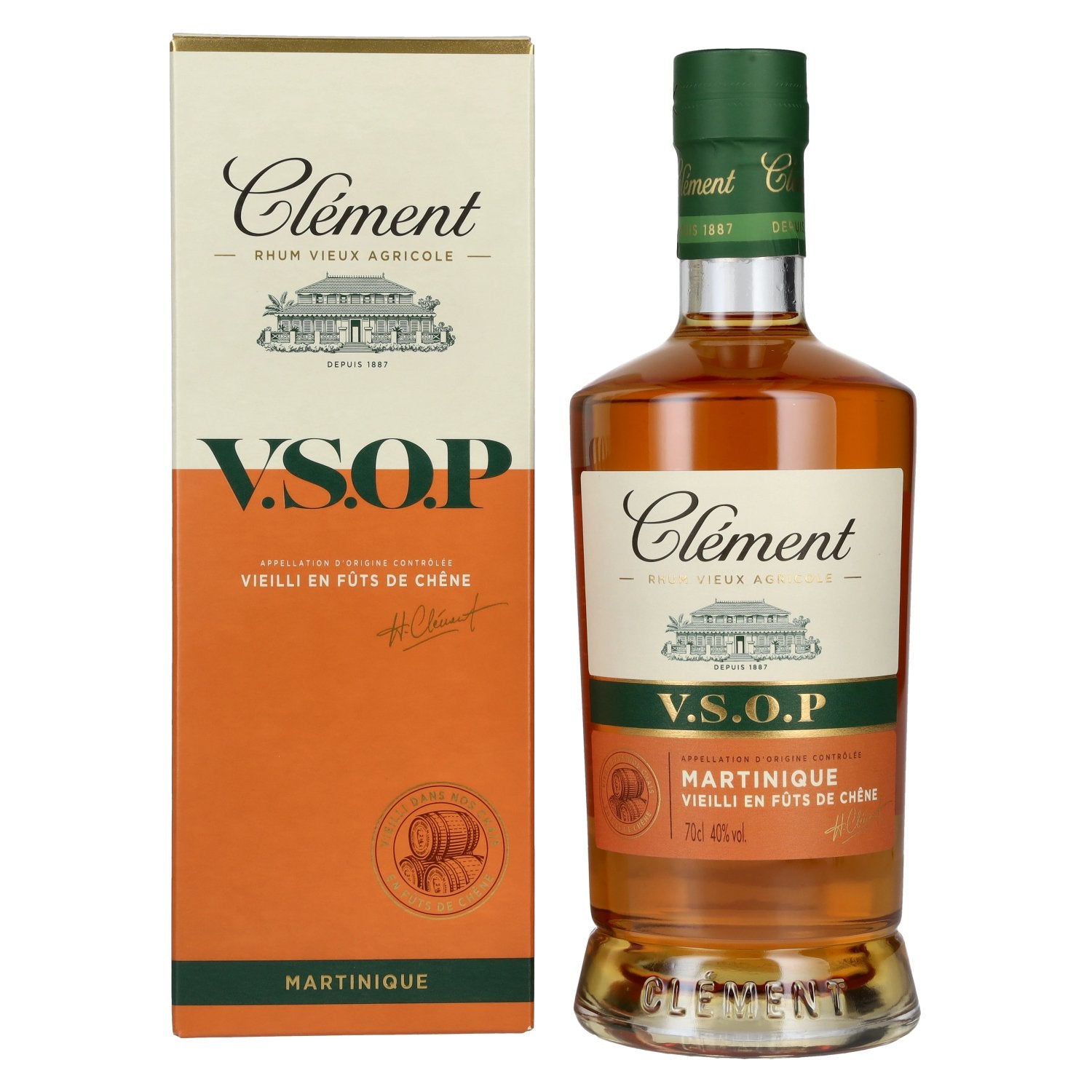 Clement Rhum Vieux Agricole V.S.O.P. VIEILLI EN FUTS DE CHENE 40% Vol. 0,7l in Giftbox