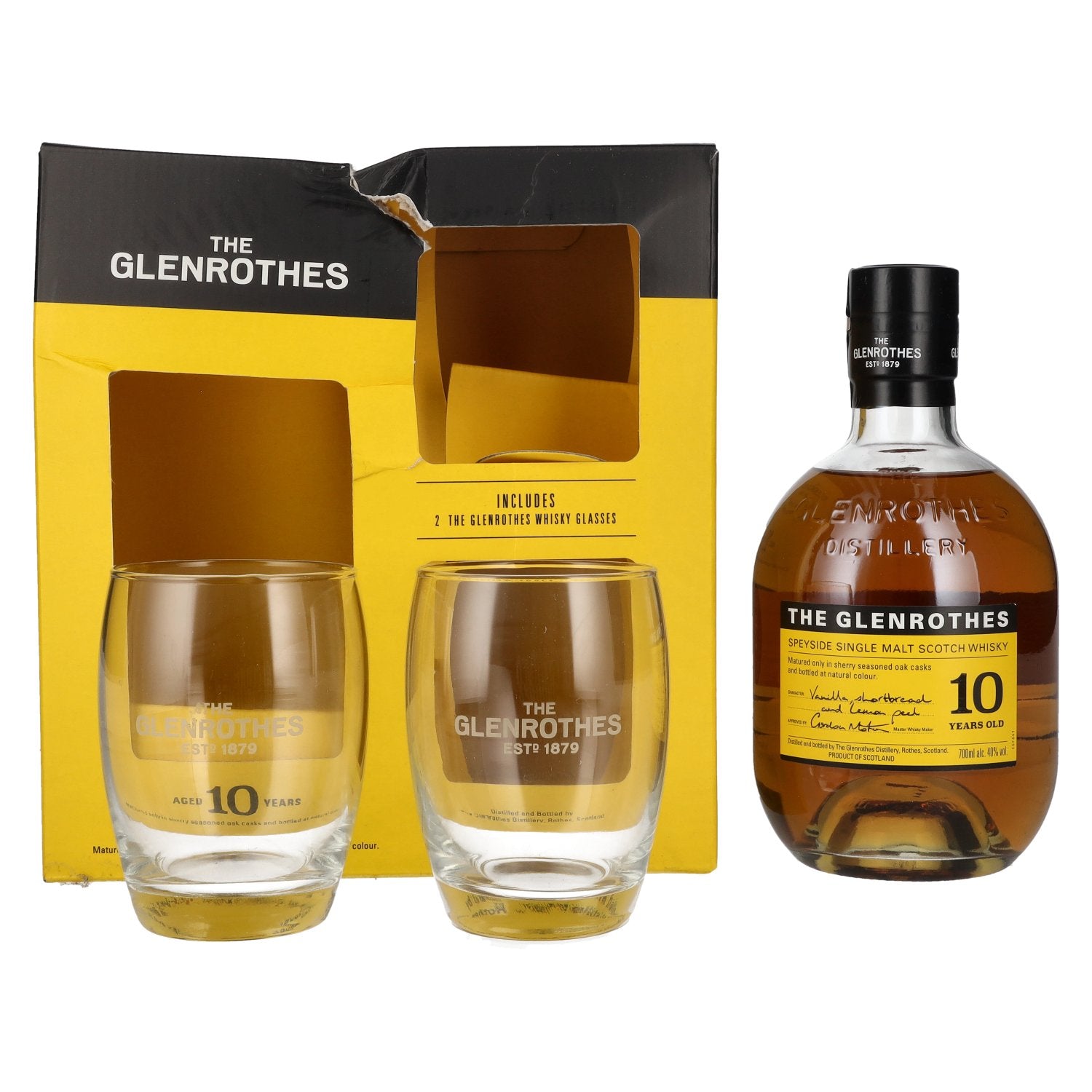 The Glenrothes 10 Years Old Speyside Single Malt 40% Vol. 0,7l in Giftbox with 2 glasses