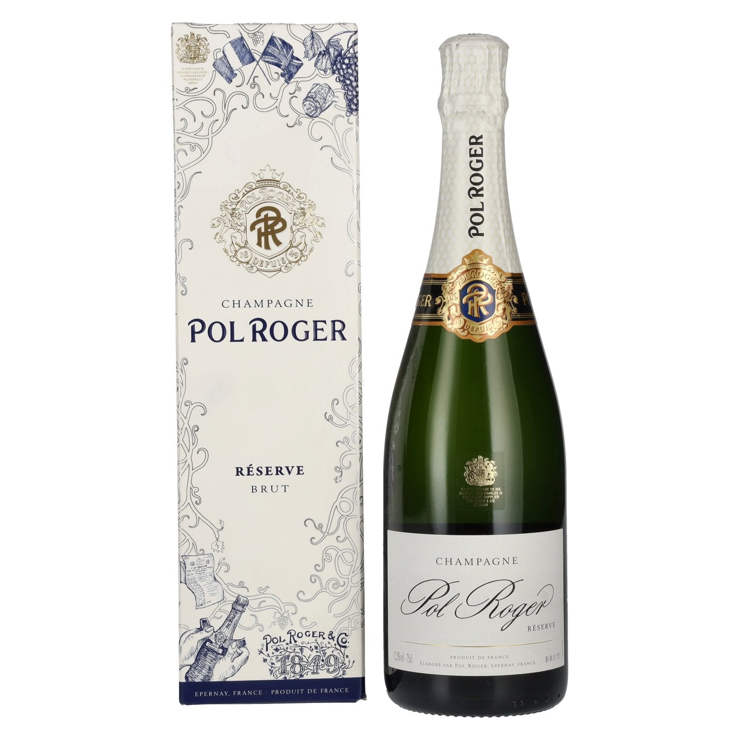 Pol Roger Champagne Reserve Brut 12,5% Vol. 0,75l in Giftbox