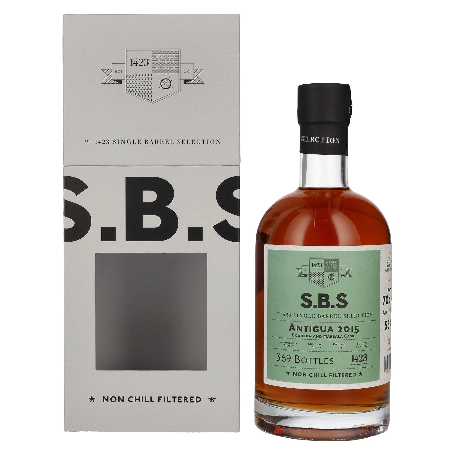 1423 S.B.S ANTIGUA Bourbon and Marsala Cask 2015 55% Vol. 0,7l in Giftbox