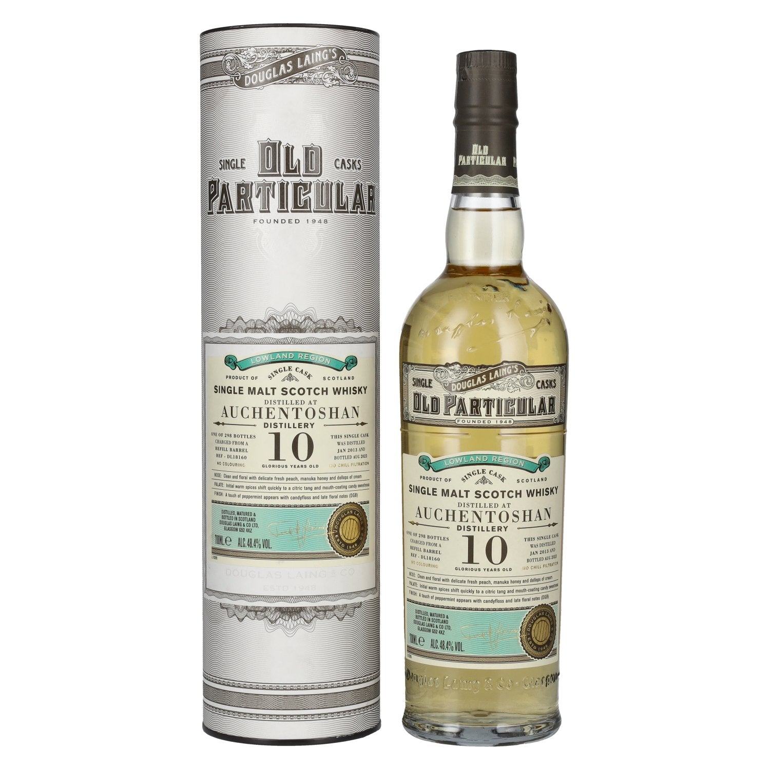 Douglas Laing OLD PARTICULAR Auchentoshan 10 Years Old Single Malt Whisky 2013 48,4% Vol. 0,7l in Giftbox