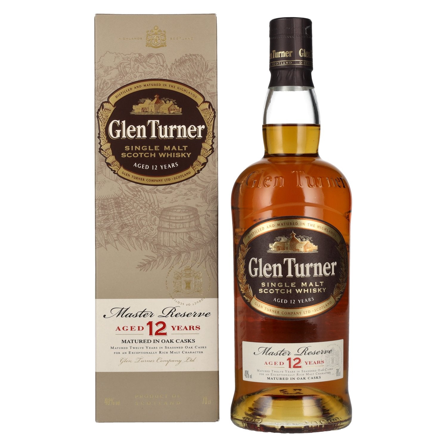 Glen Turner 12 Years Old Master Legend Single Malt Scotch Whisky 40% Vol. 0,7l in Giftbox