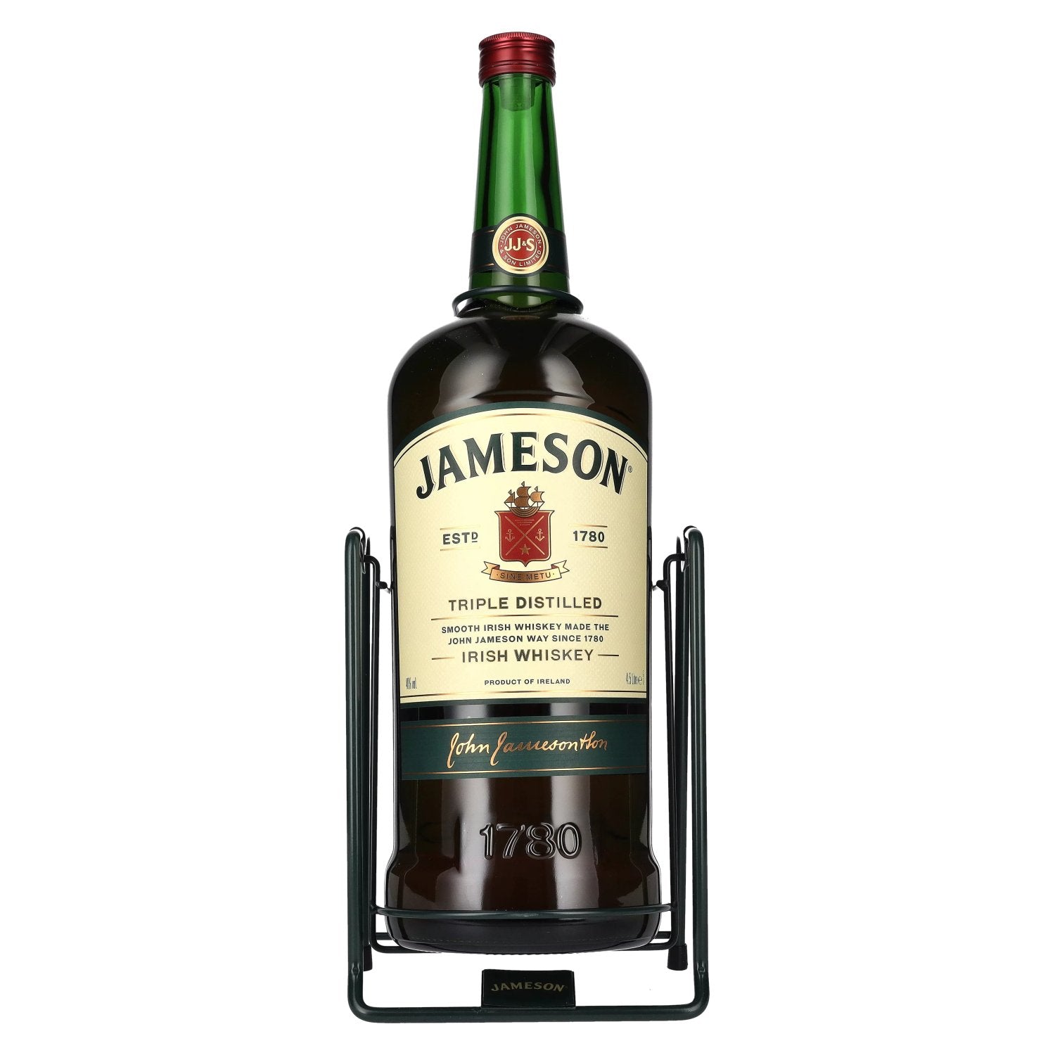 Jameson Triple Distilled Irish Whiskey 40% Vol. 4,5l with Schwenkstaender