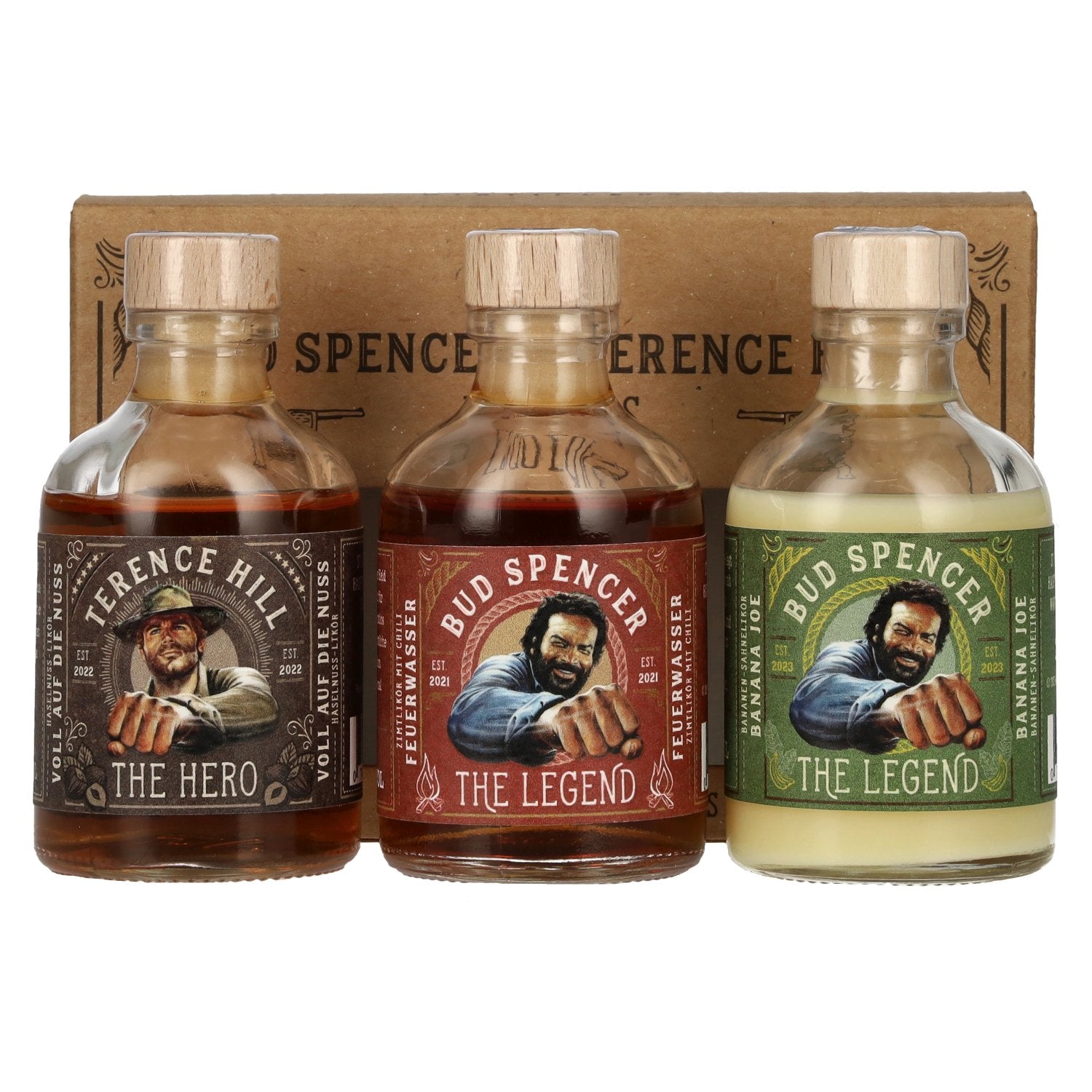 Bud Spencer & Terence Hill Miniset Likoer 25% Vol. 3x0,05l in Giftbox