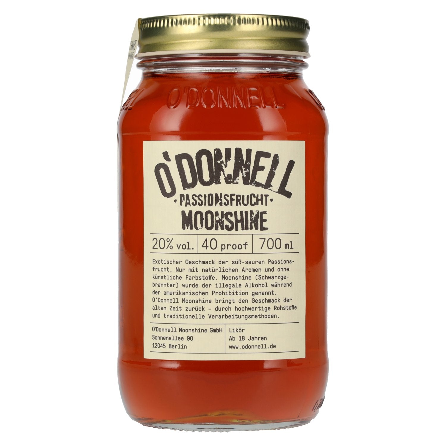 O'Donnell Moonshine PASSIONSFRUCHT Likoer 20% Vol. 0,7l